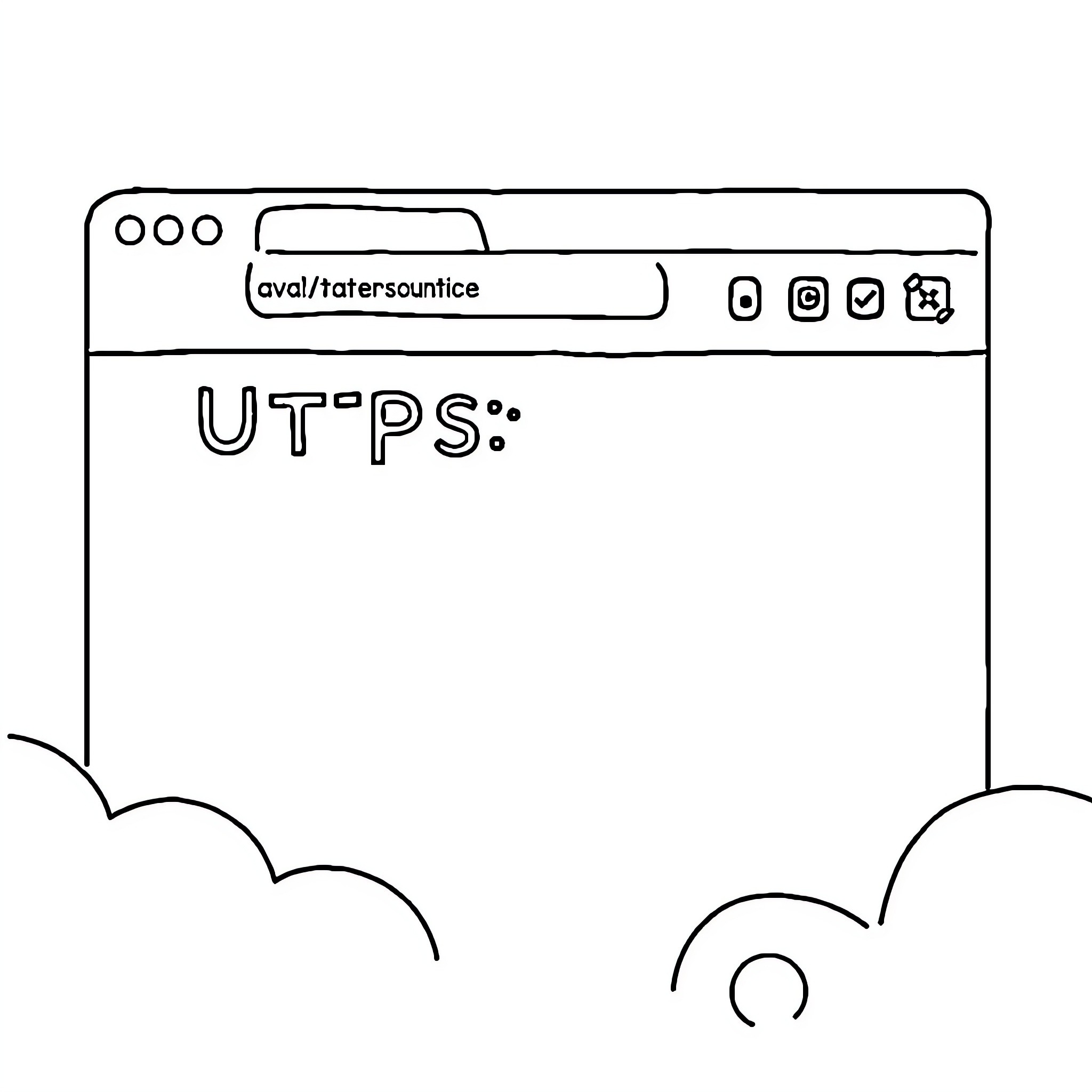 UTPS Window on a Landscape Coloring Page (free black-and-white line drawing printable PDF for all, from beginners to advanced learners, including children, teens, adults, and seniors)