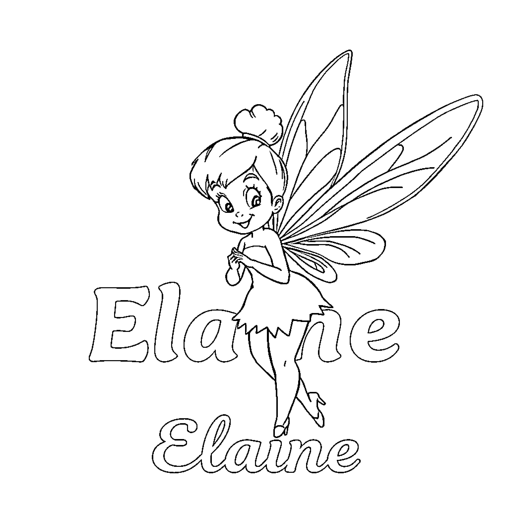 Tinkerbell Enjoying a Whimsical Adventure Coloring Page (free black-and-white line drawing printable PDF for all, from beginners to advanced learners, including children, teens, adults, and seniors)