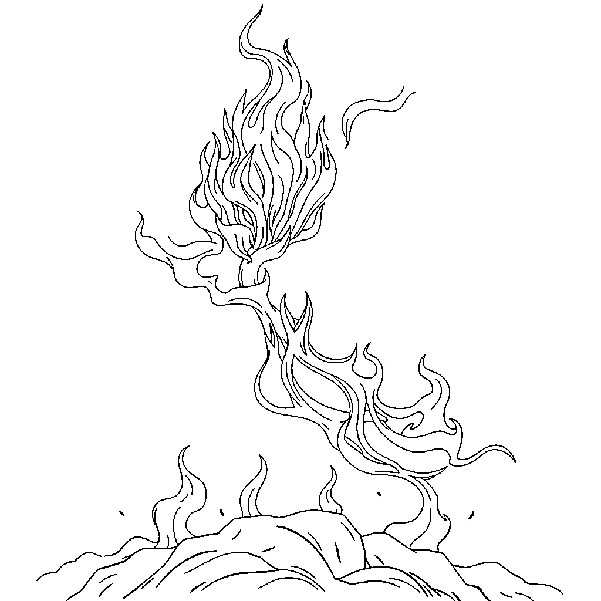 Lennar Artistic Flame Design Coloring Page (free black-and-white line drawing printable PDF for all, from beginners to advanced learners, including children, teens, adults, and seniors)