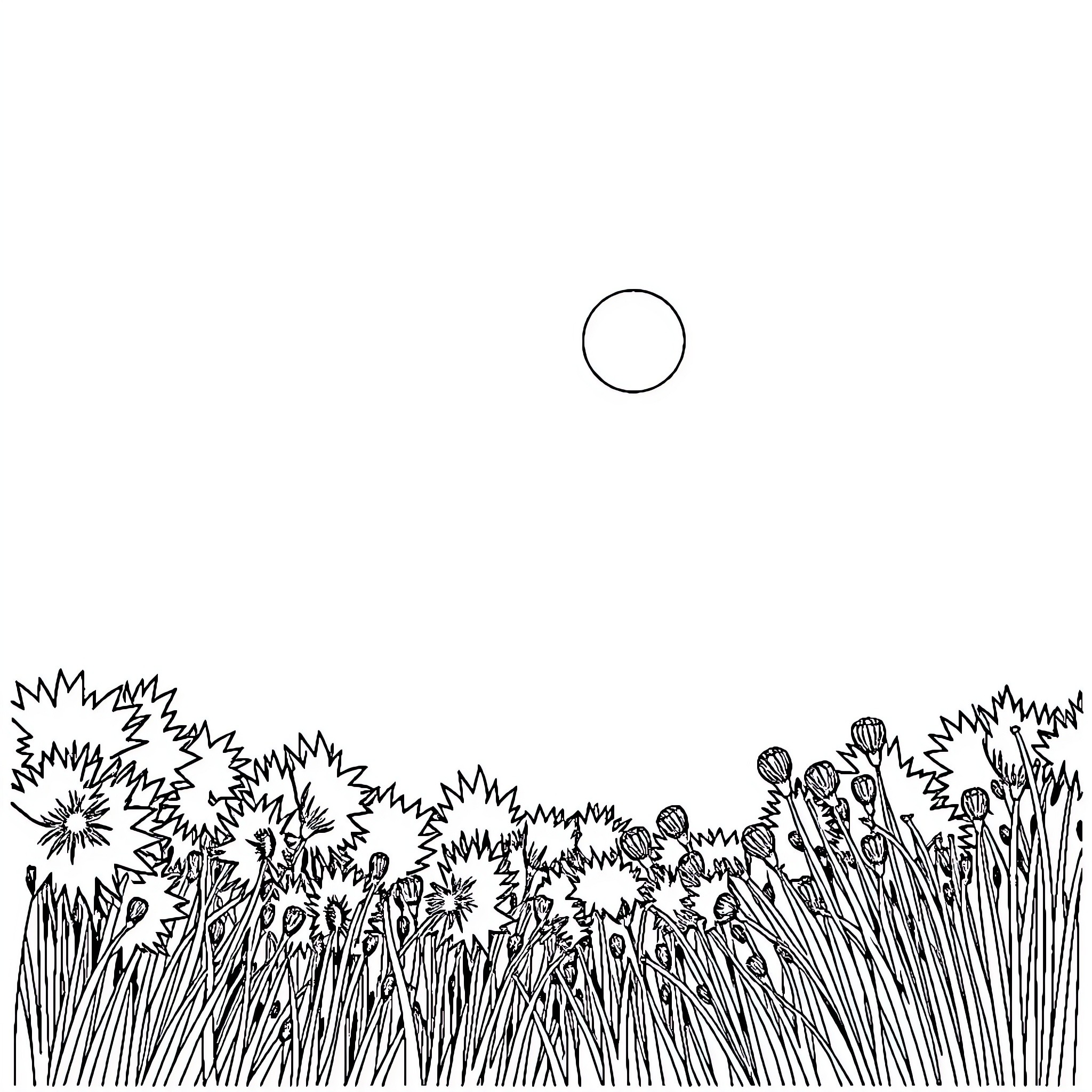 Dia in Serene Nature Landscape Coloring Page (free black-and-white line drawing printable PDF for all, from beginners to advanced learners, including children, teens, adults, and seniors)