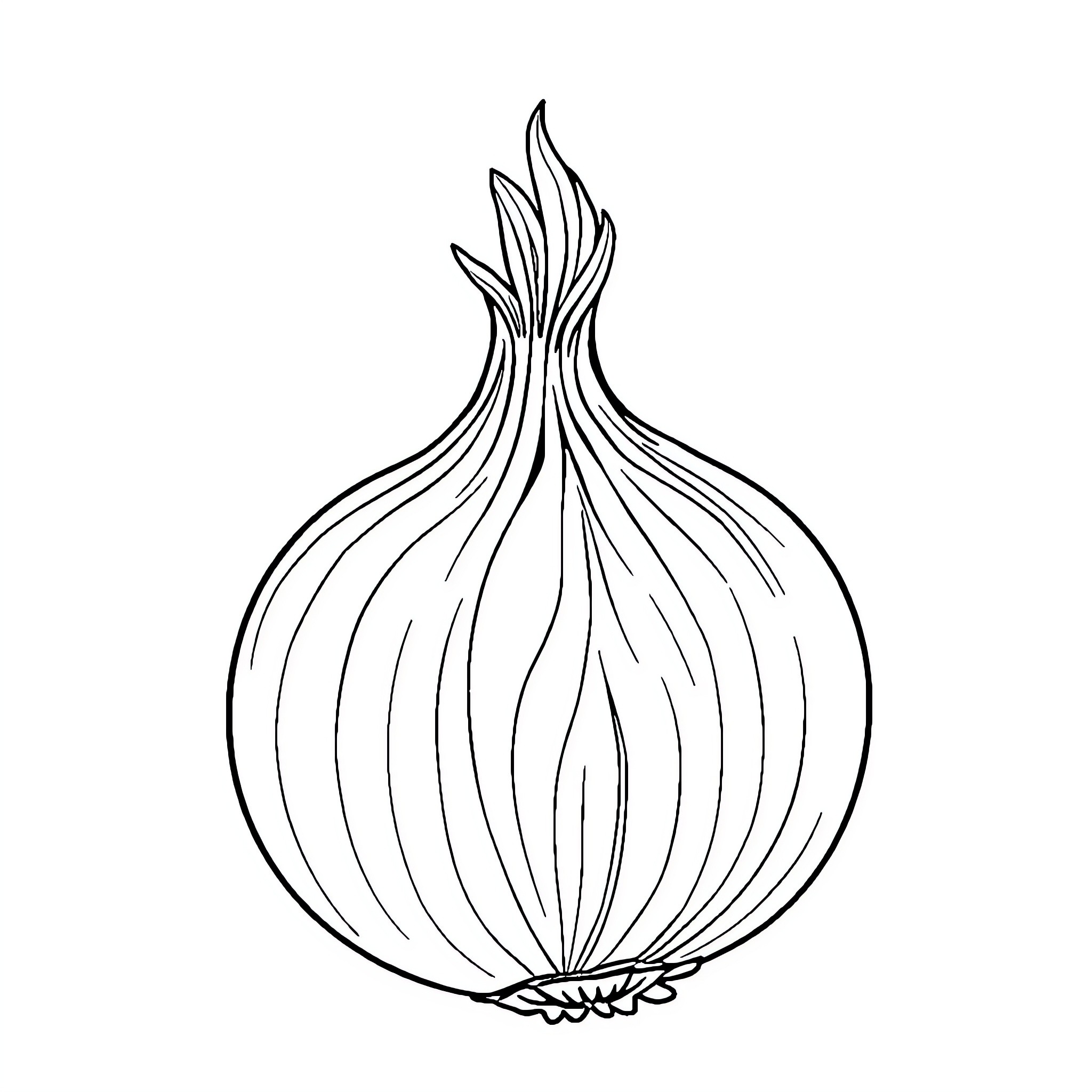 Onion with intricate leaf design Coloring Page (free black-and-white line drawing printable PDF for all, from beginners to advanced learners, including children, teens, adults, and seniors)