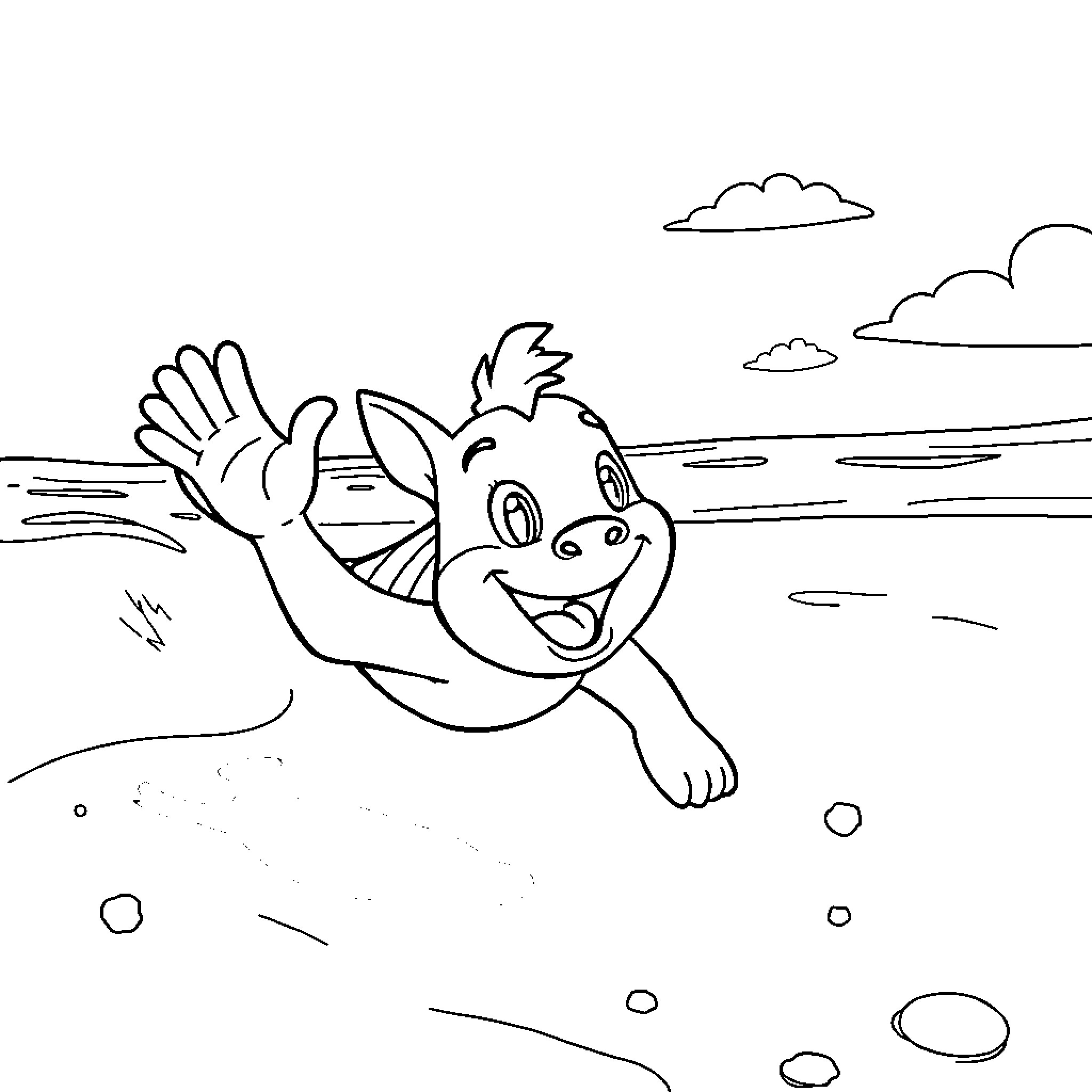 Huntrix's Underwater Adventure Coloring Page (free black-and-white line drawing printable PDF for all, from beginners to advanced learners, including children, teens, adults, and seniors)