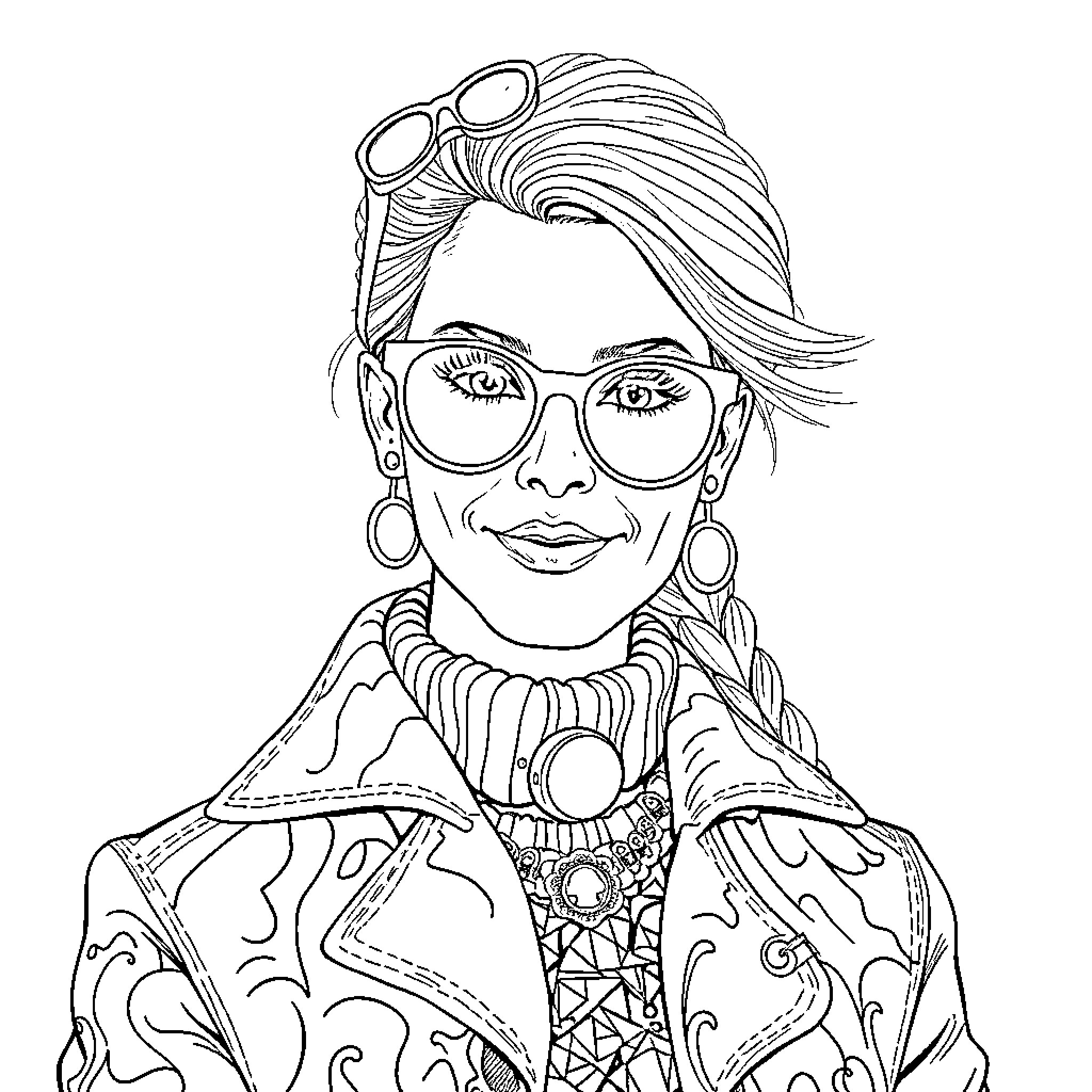 Erling Braut Haaland in stylish attire and accessories Coloring Page (free black-and-white line drawing printable PDF for all, from beginners to advanced learners, including children, teens, adults, and seniors)