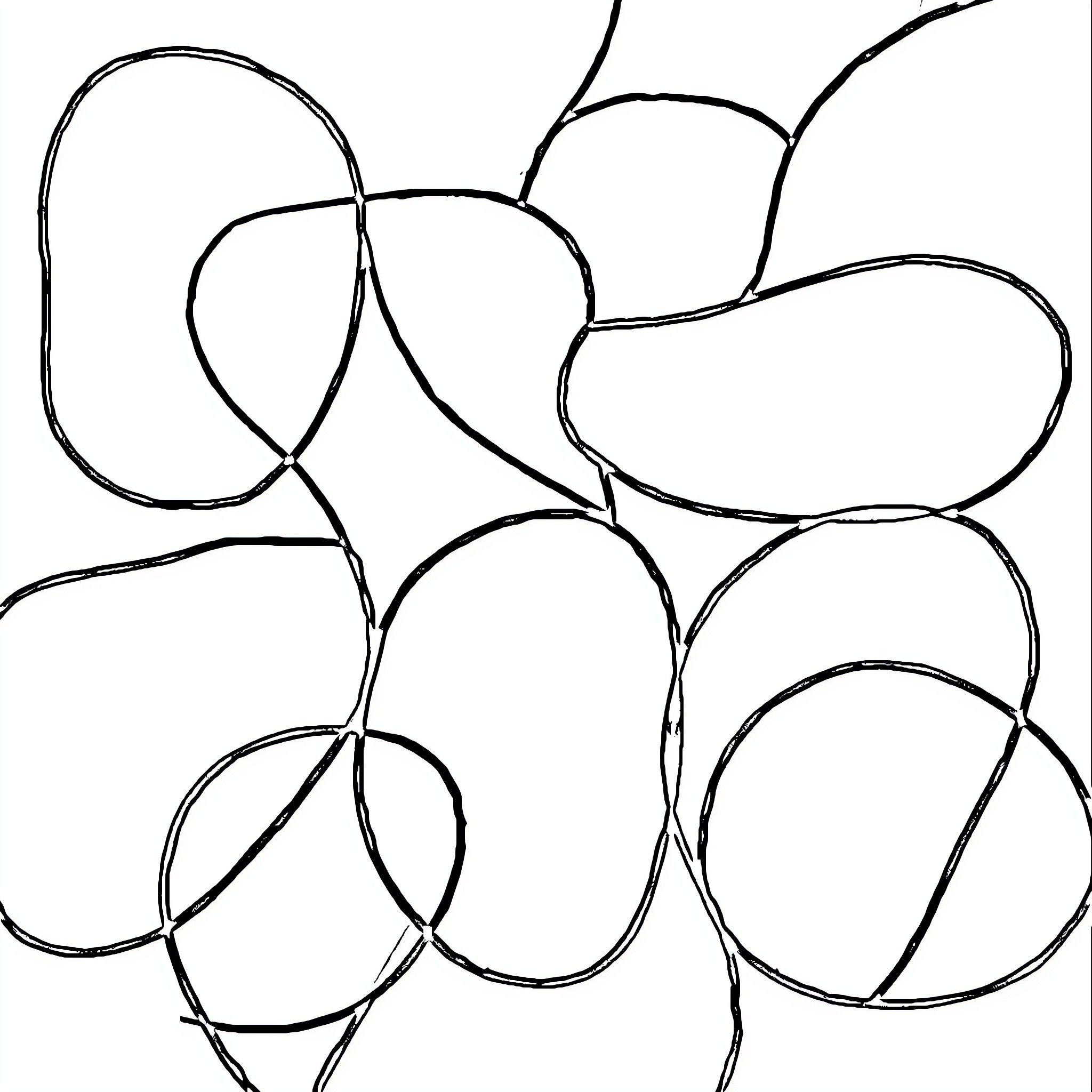 Shape Intertwined Curves and Loops Coloring Page (free black-and-white line drawing printable PDF for all, from beginners to advanced learners, including children, teens, adults, and seniors)