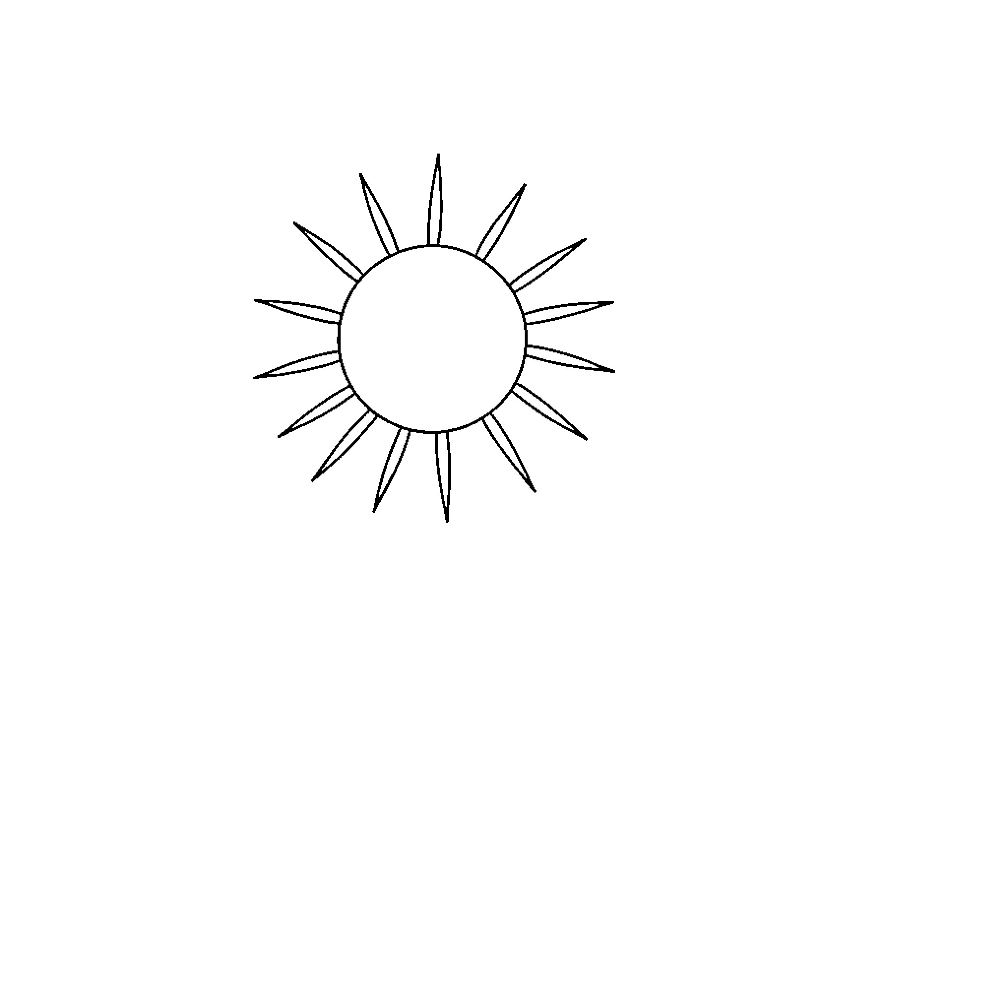 Sun's radiant rays Coloring Page (free black-and-white line drawing printable PDF for all, from beginners to advanced learners, including children, teens, adults, and seniors)