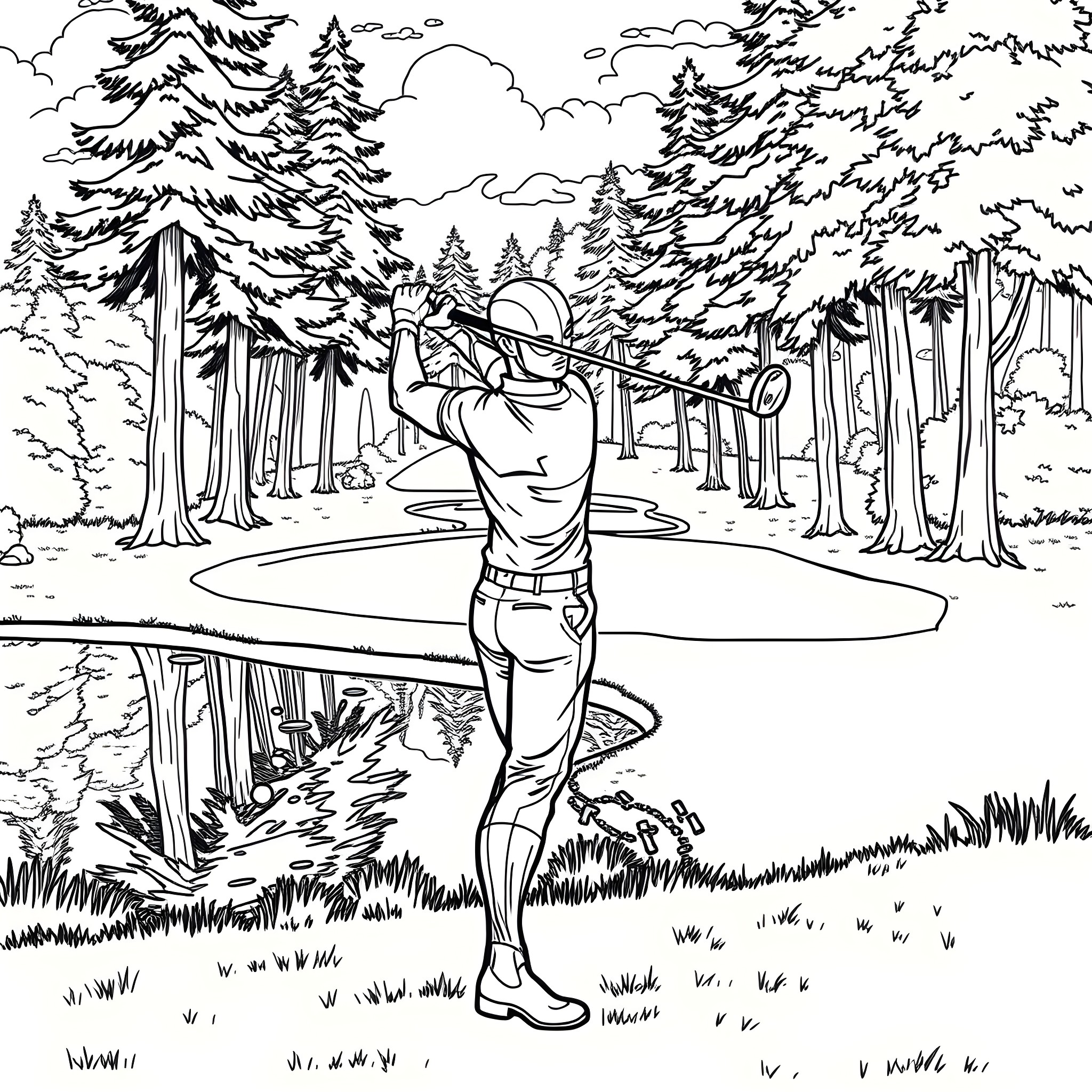 Nightcrawler in the Enchanted Forest Coloring Page (free black-and-white line drawing printable PDF for all, from beginners to advanced learners, including children, teens, adults, and seniors)
