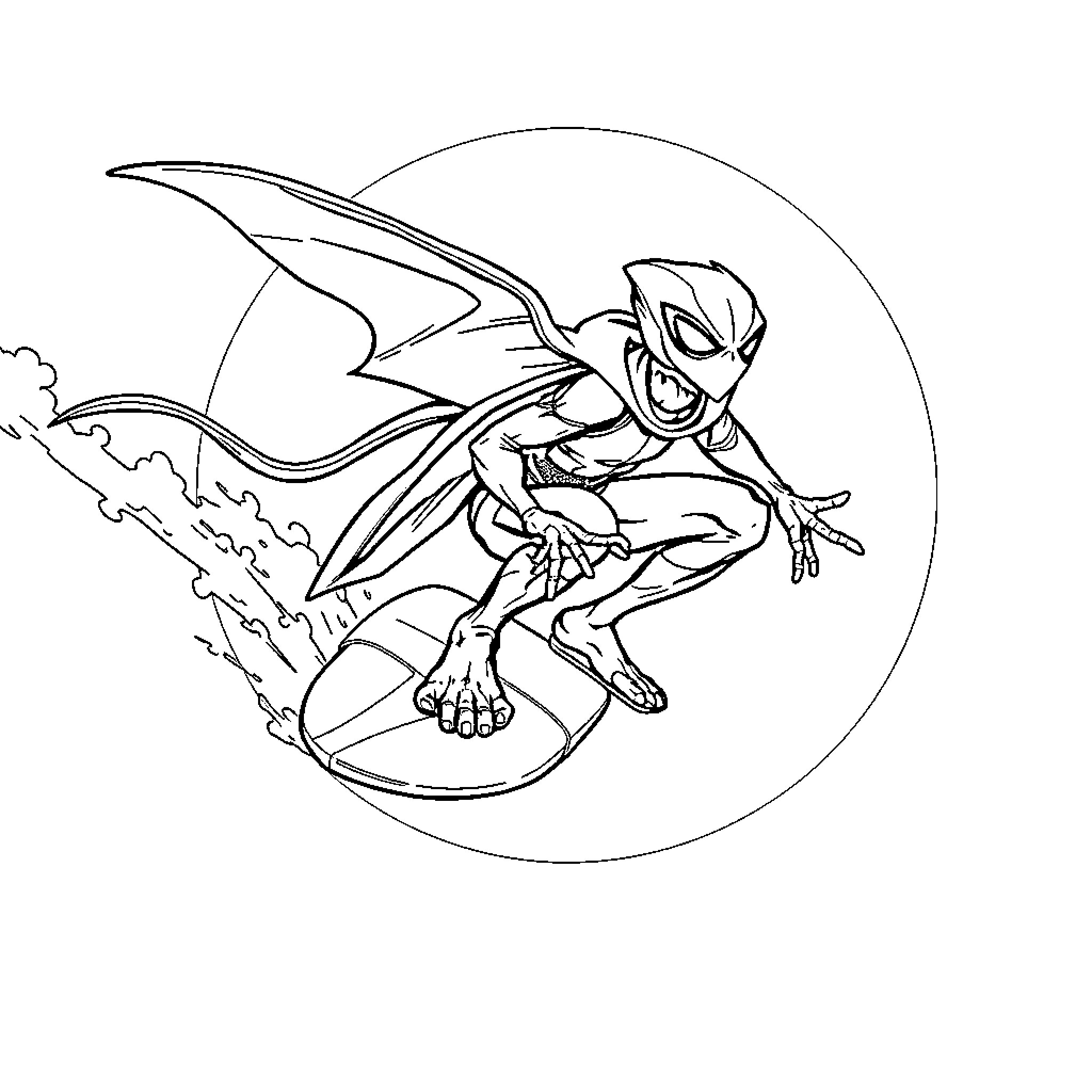 Goblin Heroic Pose in Dramatic Action Coloring Page (free black-and-white line drawing printable PDF for all, from beginners to advanced learners, including children, teens, adults, and seniors)
