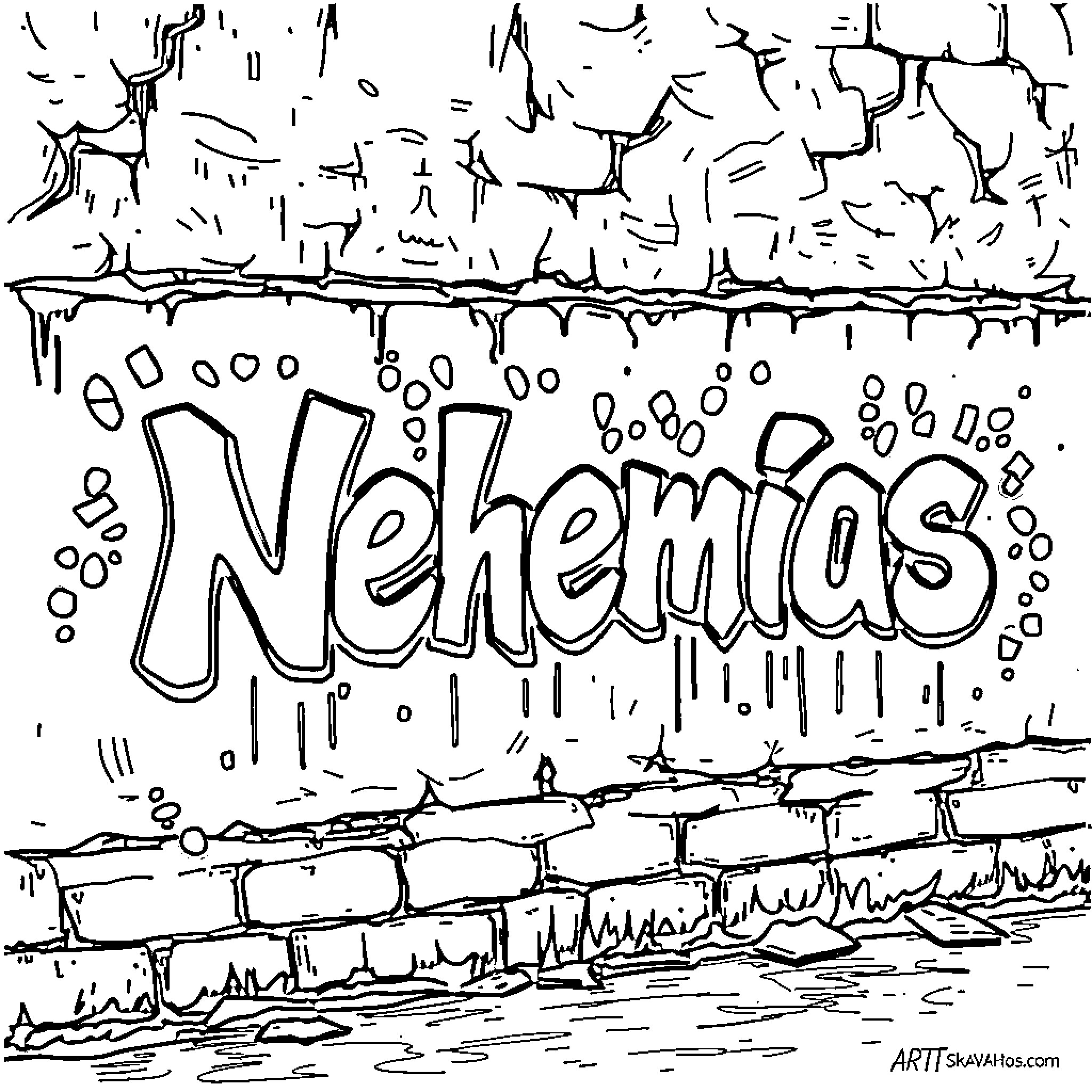 Friday Night Funkin' Nehemias Coloring Page (free black-and-white line drawing printable PDF for all, from beginners to advanced learners, including children, teens, adults, and seniors)