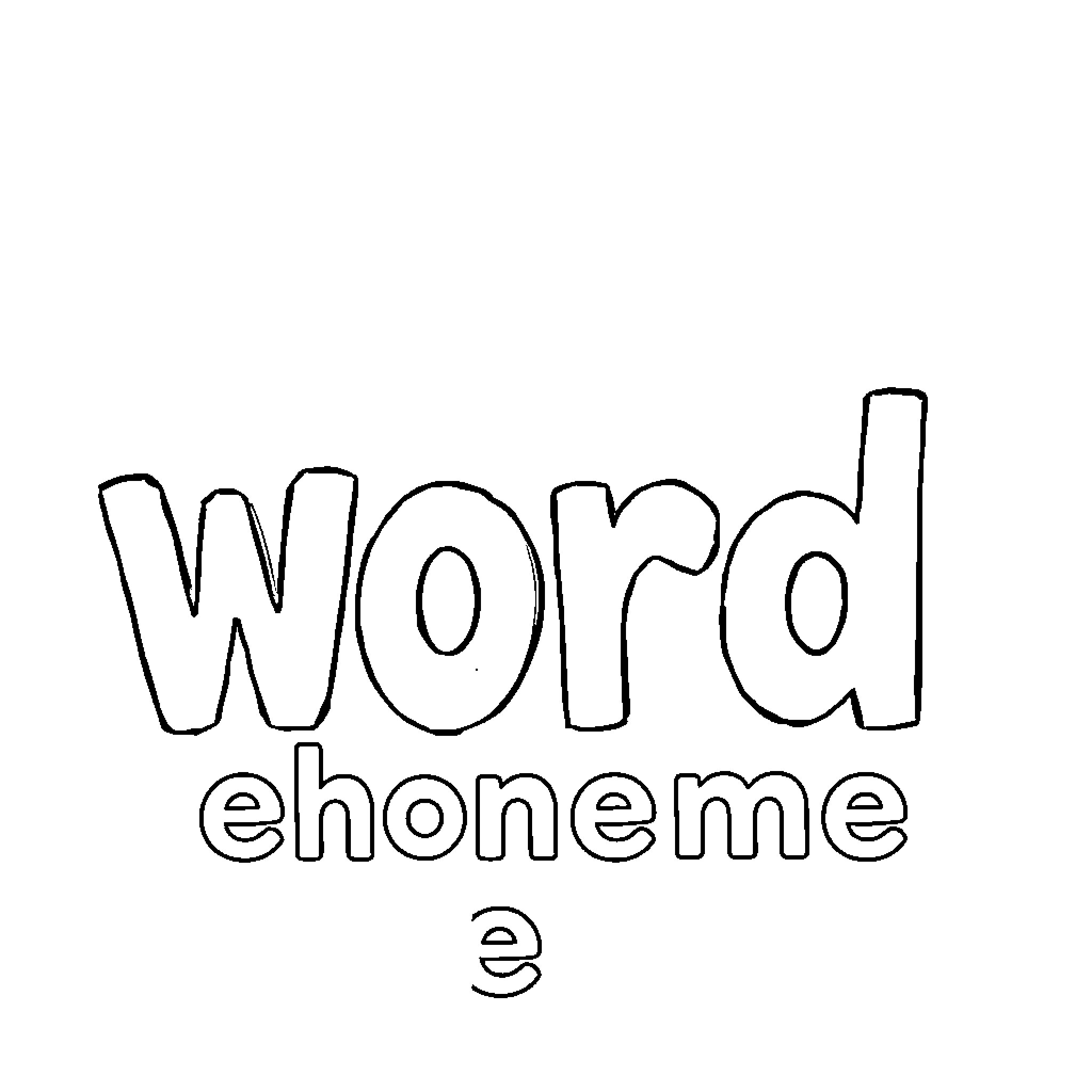 Phoneme spelling and writing lesson Coloring Page (free black-and-white line drawing printable PDF for all, from beginners to advanced learners, including children, teens, adults, and seniors)
