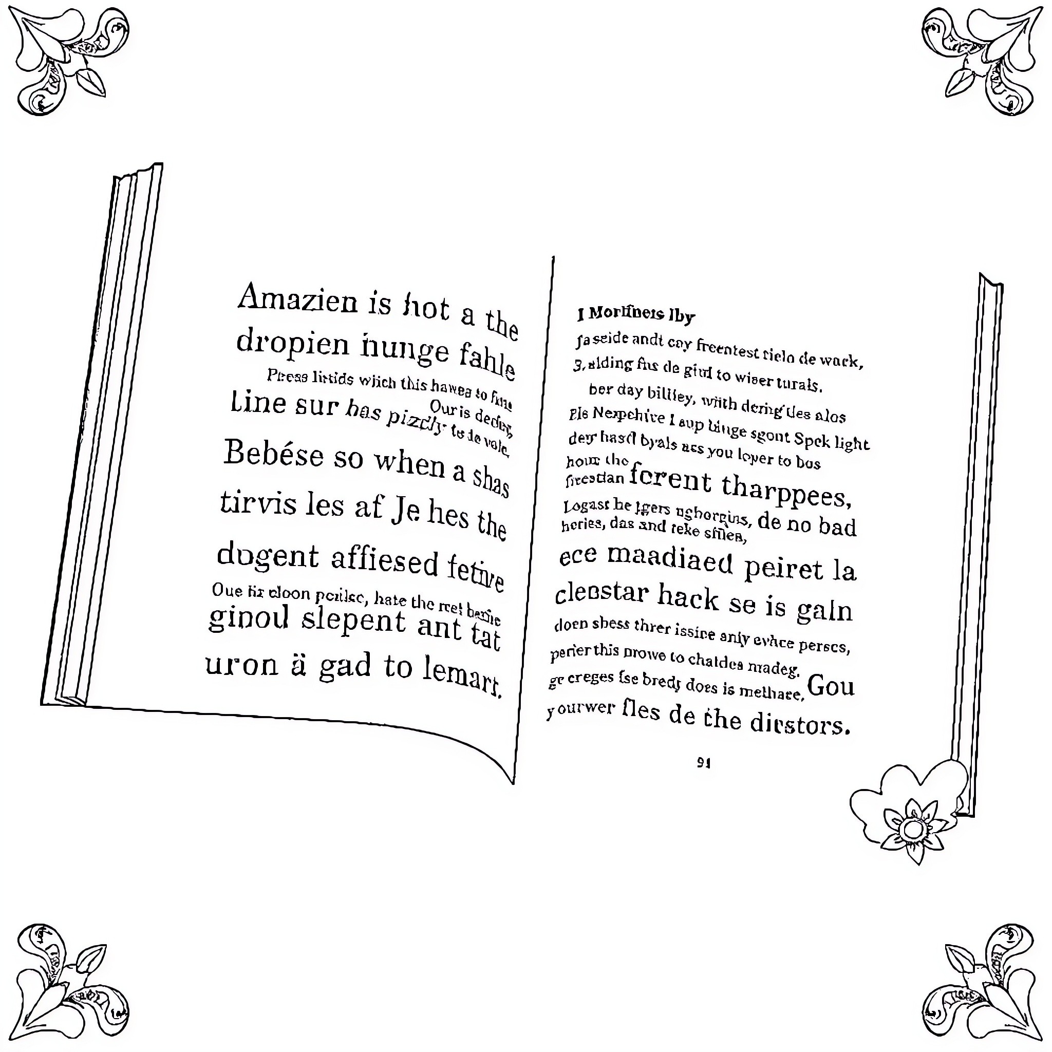 Bible Text with Handwritten Notes Coloring Page (free black-and-white line drawing printable PDF for all, from beginners to advanced learners, including children, teens, adults, and seniors)