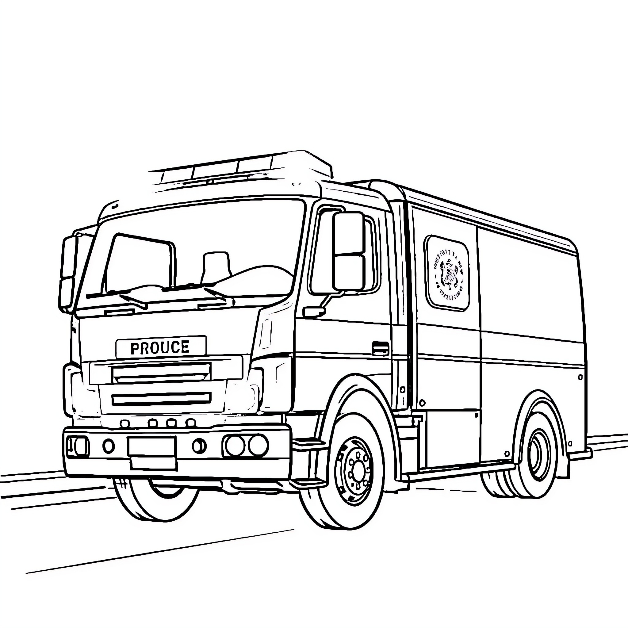 Fire Truck transporting emergency equipment Coloring Page (free black-and-white line drawing printable PDF for all, from beginners to advanced learners, including children, teens, adults, and seniors)