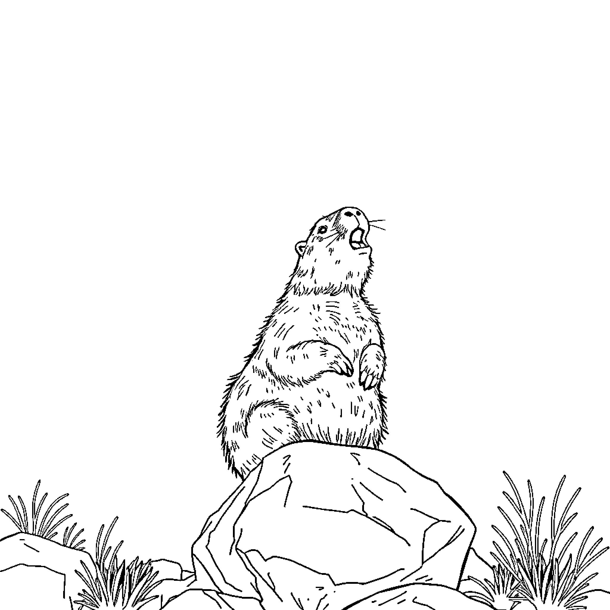Capybara exploring the wilderness Coloring Page (free black-and-white line drawing printable PDF for all, from beginners to advanced learners, including children, teens, adults, and seniors)