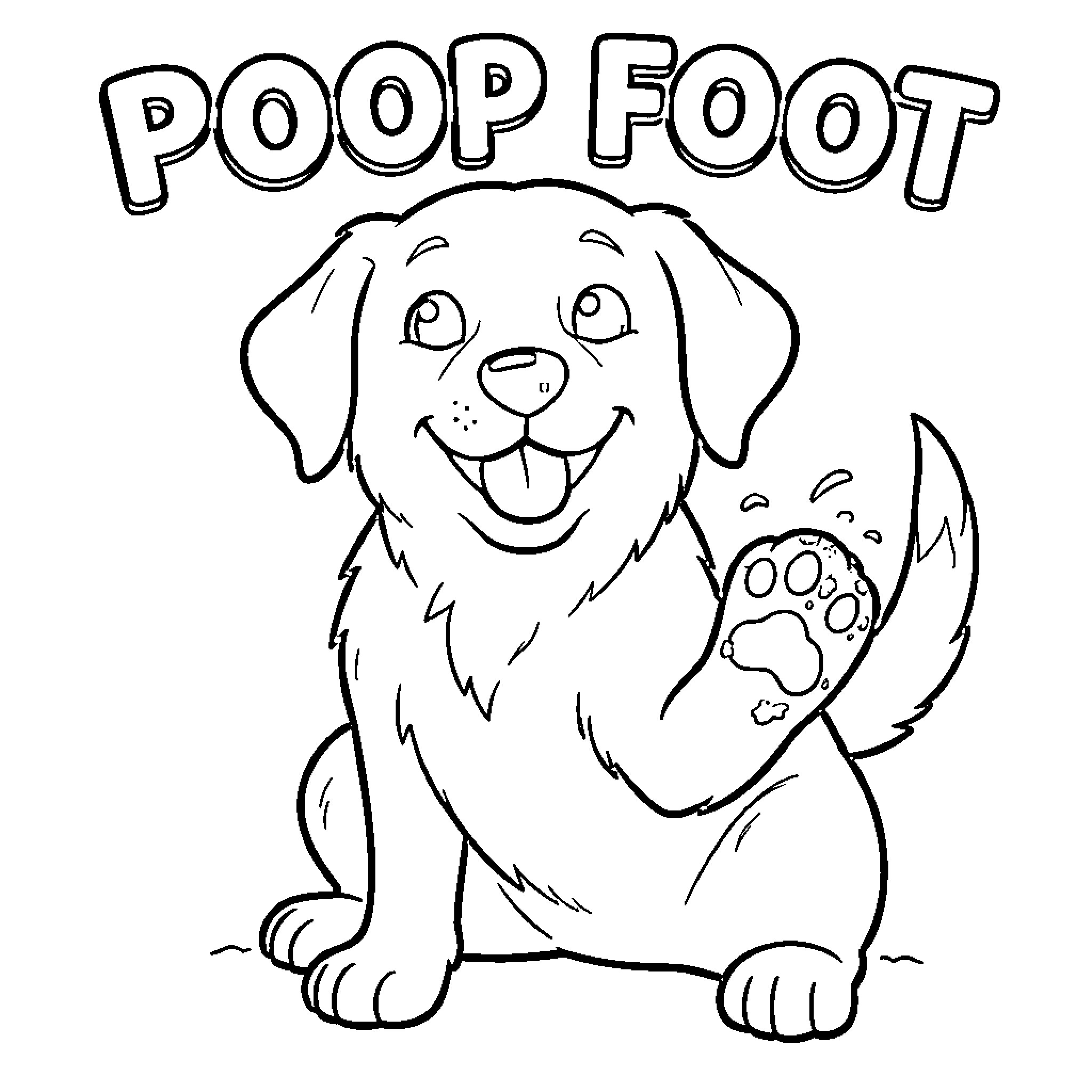 Labrador dog with silly expression Coloring Page (free black-and-white line drawing printable PDF for all, from beginners to advanced learners, including children, teens, adults, and seniors)