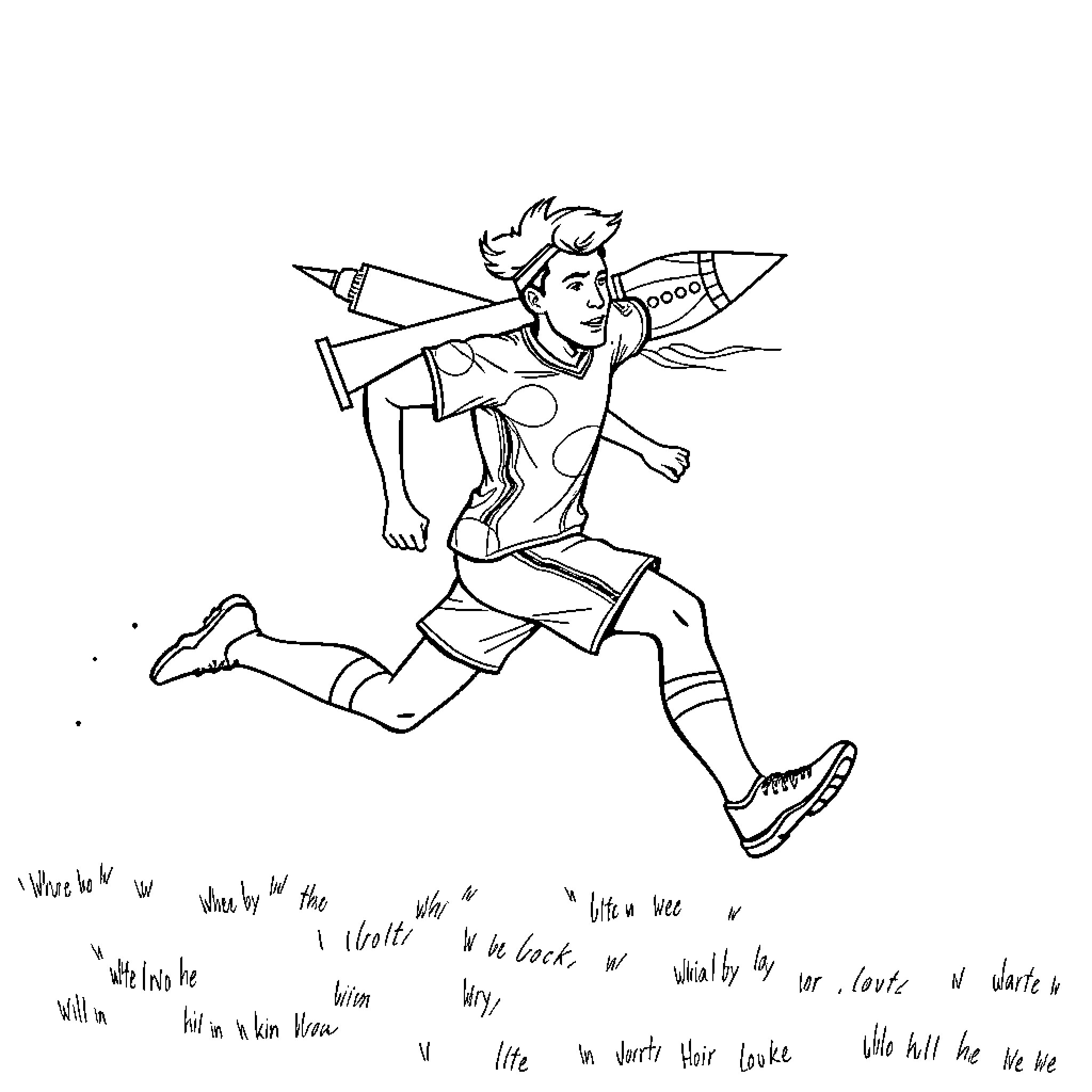 Soccer Player Dribbling the Ball with Determination Coloring Page (free black-and-white line drawing printable PDF for all, from beginners to advanced learners, including children, teens, adults, and seniors)