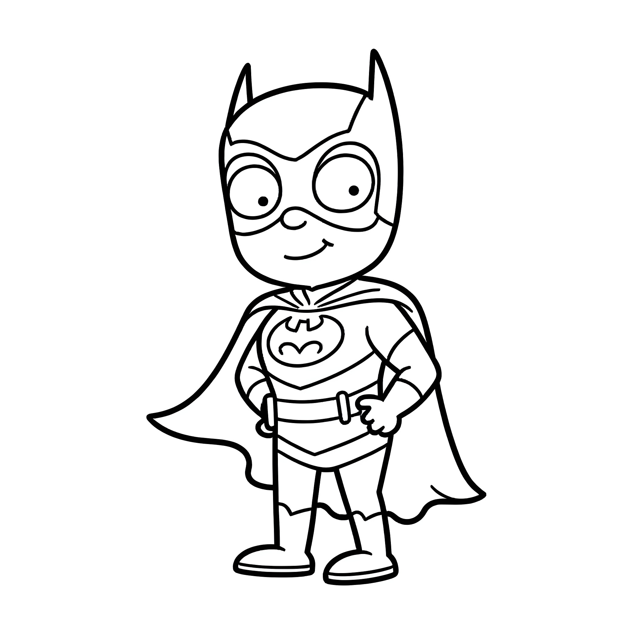 Roger the Whimsical Superhero Coloring Page (free black-and-white line drawing printable PDF for all, from beginners to advanced learners, including children, teens, adults, and seniors)