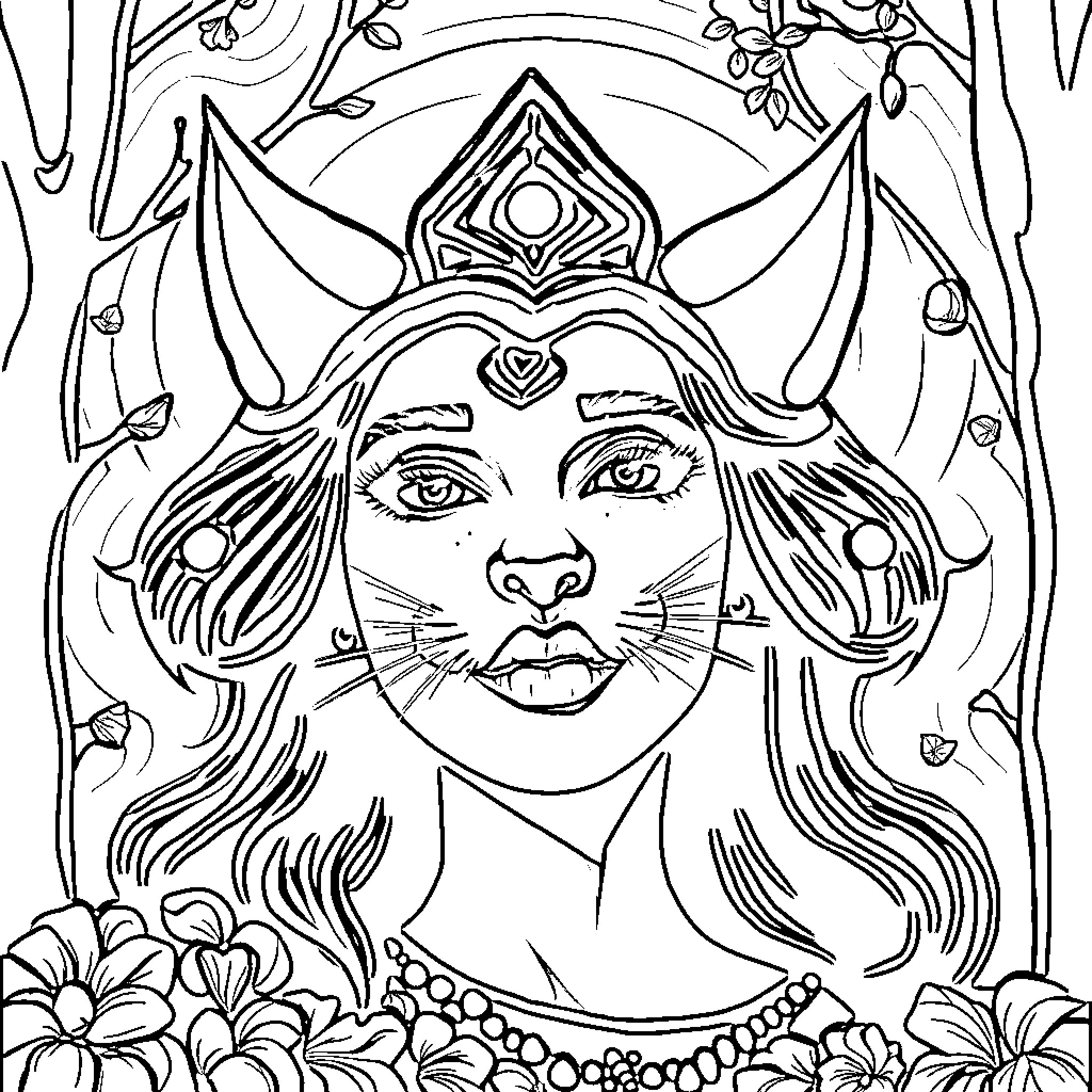 قصة مصورة عن امرأة مرحة بإكسسوارات غريبة Coloring Page (free black-and-white line drawing printable PDF for all, from beginners to advanced learners, including children, teens, adults, and seniors)