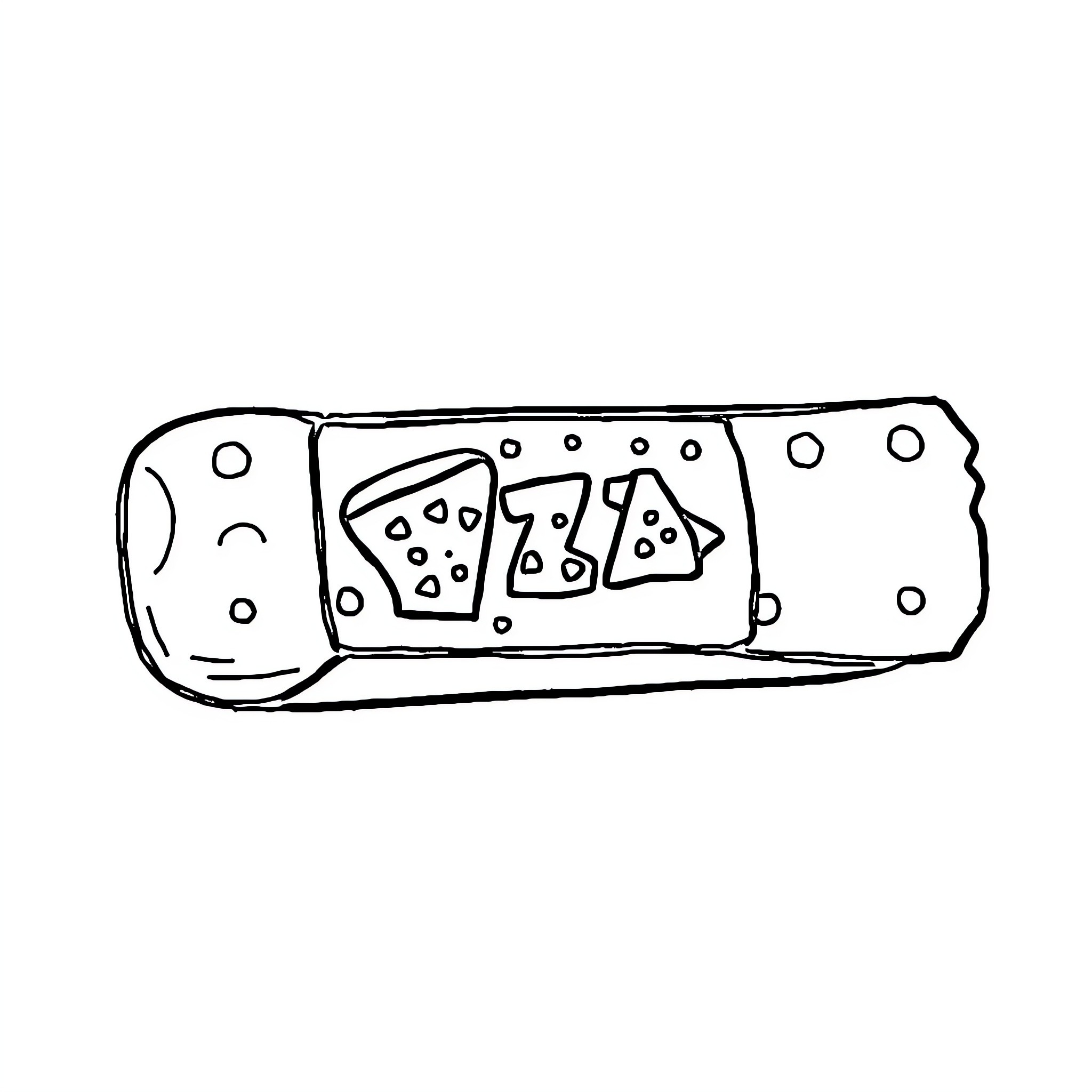 Pizza slice on cardboard box Coloring Page (free black-and-white line drawing printable PDF for all, from beginners to advanced learners, including children, teens, adults, and seniors)