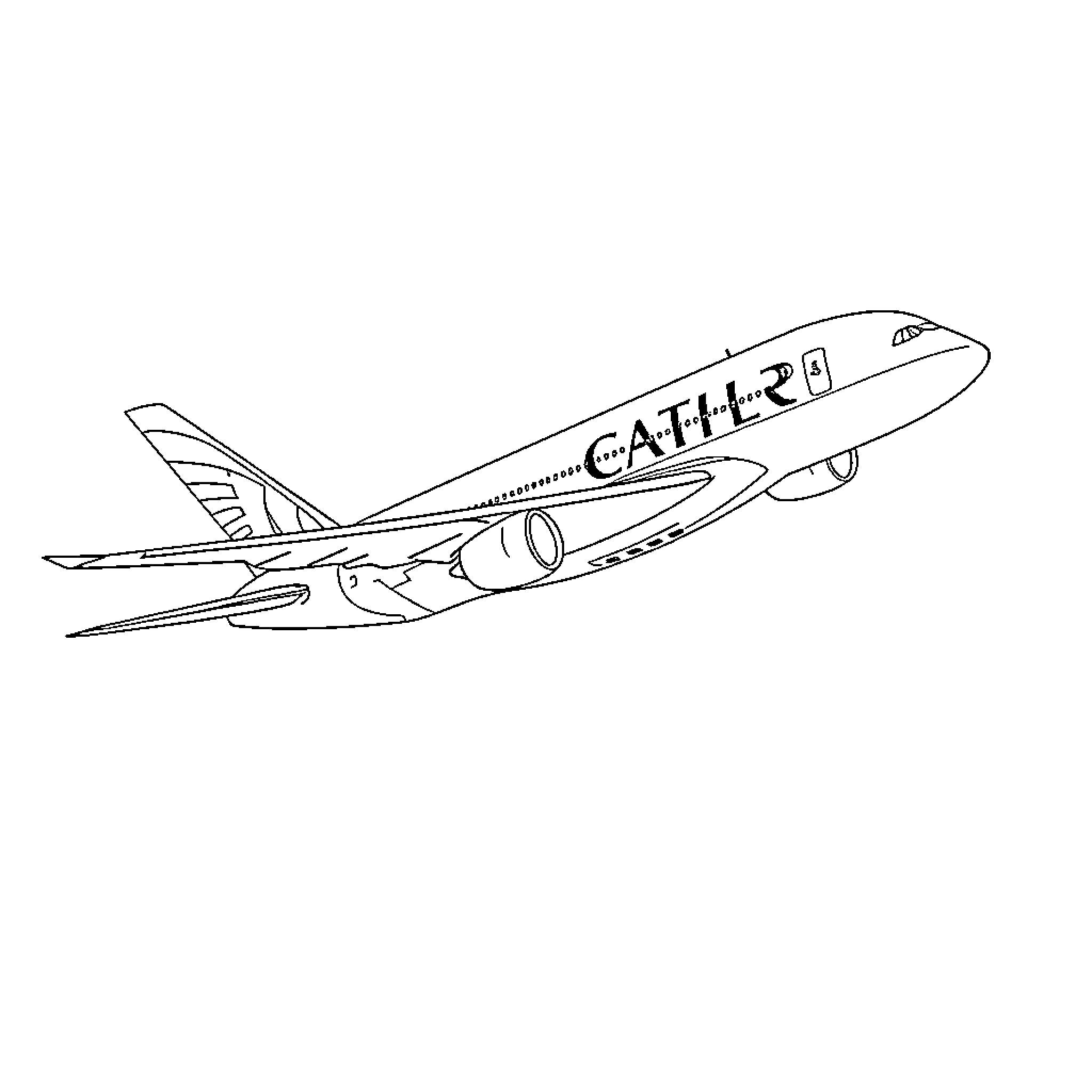 A380 aircraft in flight Coloring Page (free black-and-white line drawing printable PDF for all, from beginners to advanced learners, including children, teens, adults, and seniors)