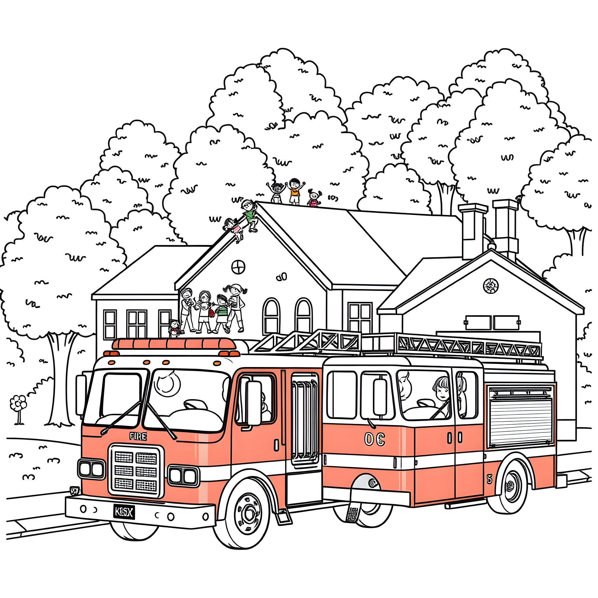 56 Best Fire Truck Coloring Pages (Free Printable PDFs)
