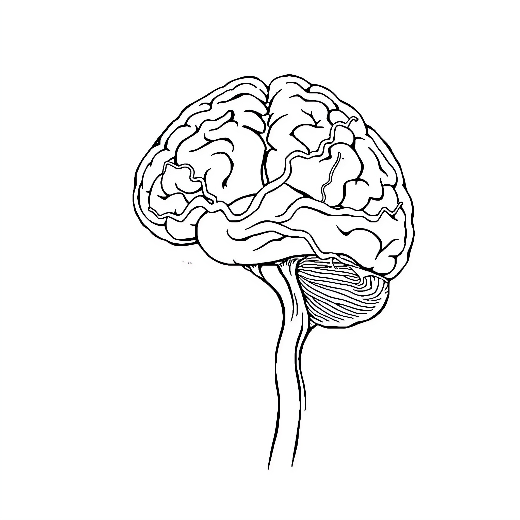 Aneurysm of the Abstract Brain Coloring Page (free black-and-white line drawing printable PDF for all, from beginners to advanced learners, including children, teens, adults, and seniors)