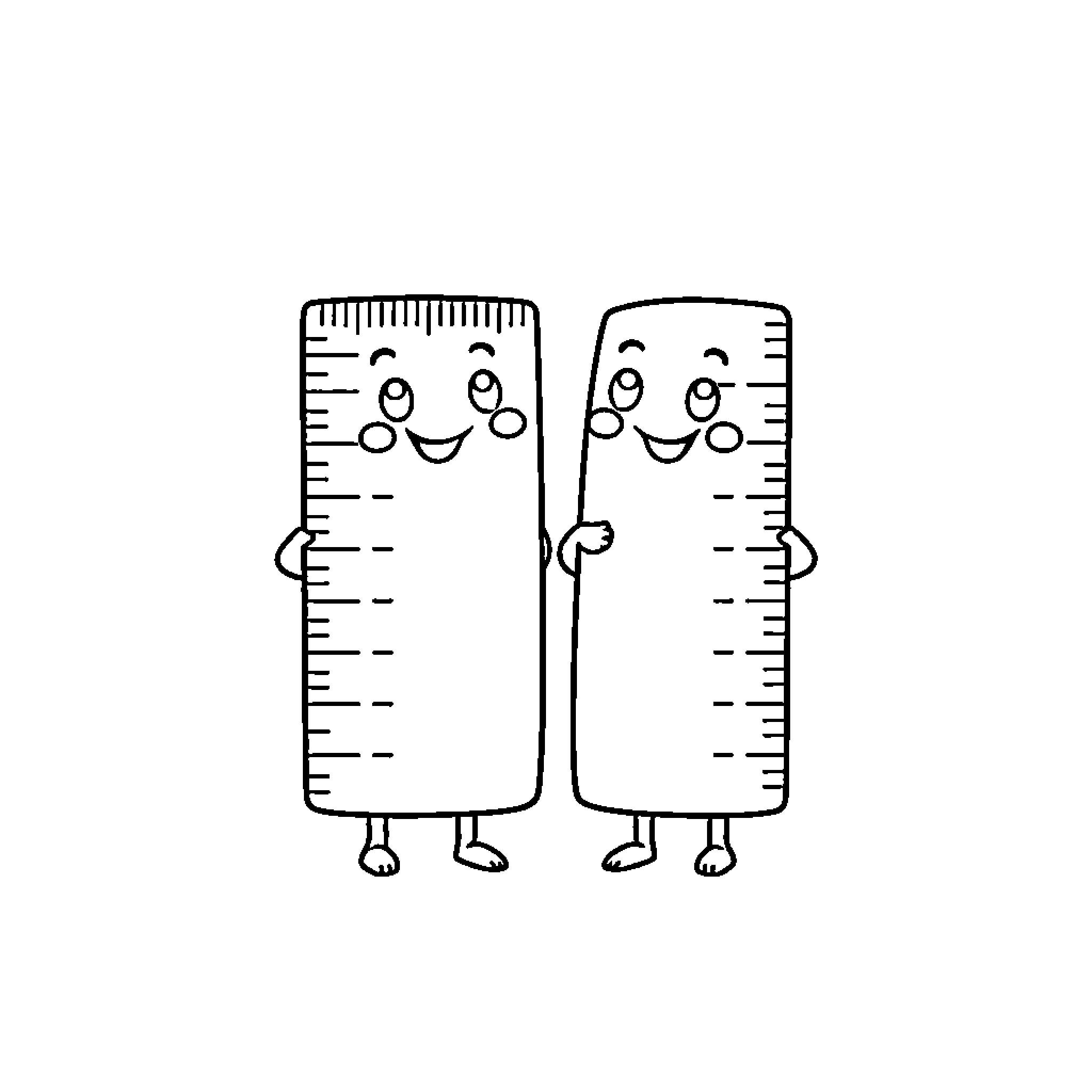 Ruler figures sharing a friendly embrace Coloring Page (free black-and-white line drawing printable PDF for all, from beginners to advanced learners, including children, teens, adults, and seniors)