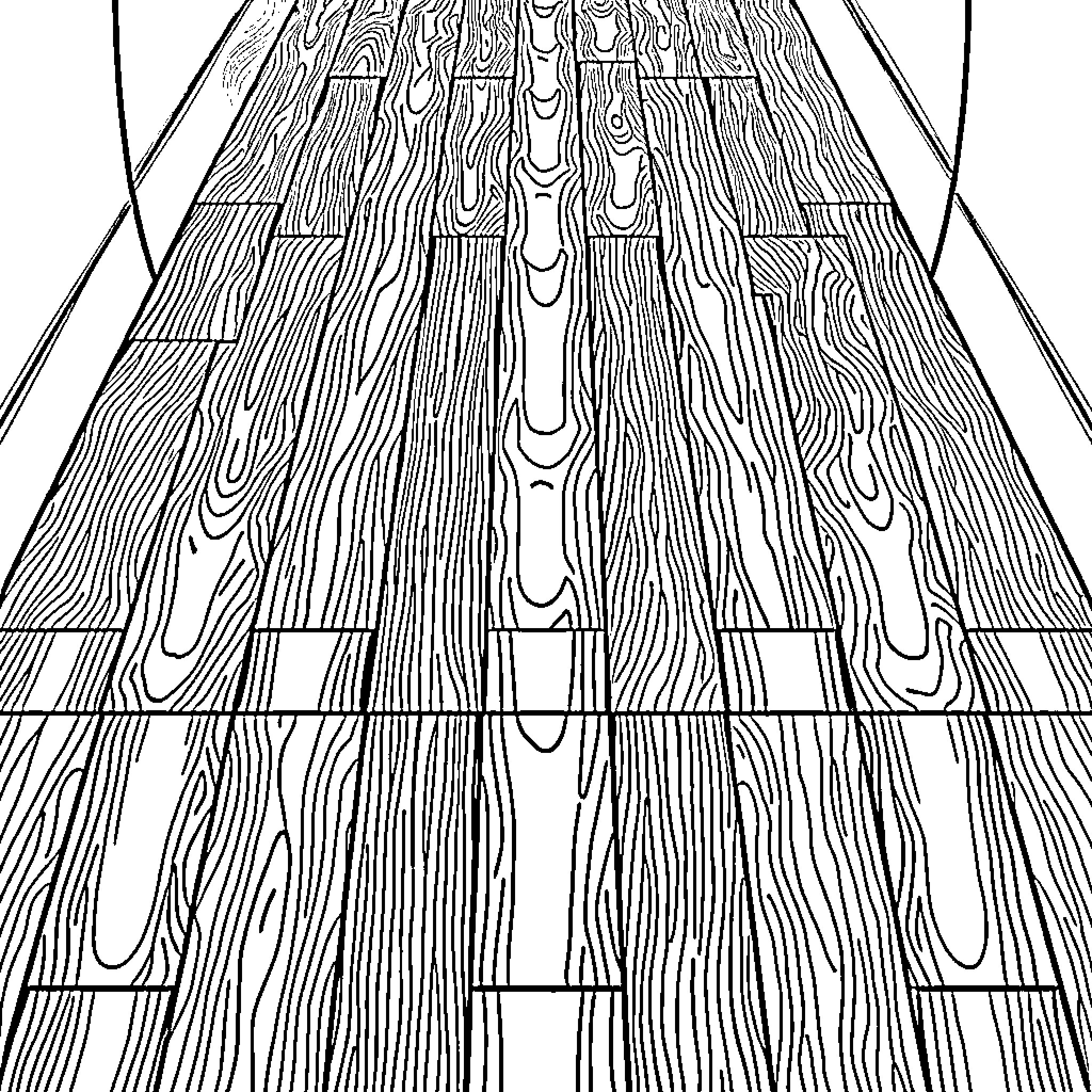 Geometric Pattern of Wooden Planks Coloring Page (free black-and-white line drawing printable PDF for all, from beginners to advanced learners, including children, teens, adults, and seniors)