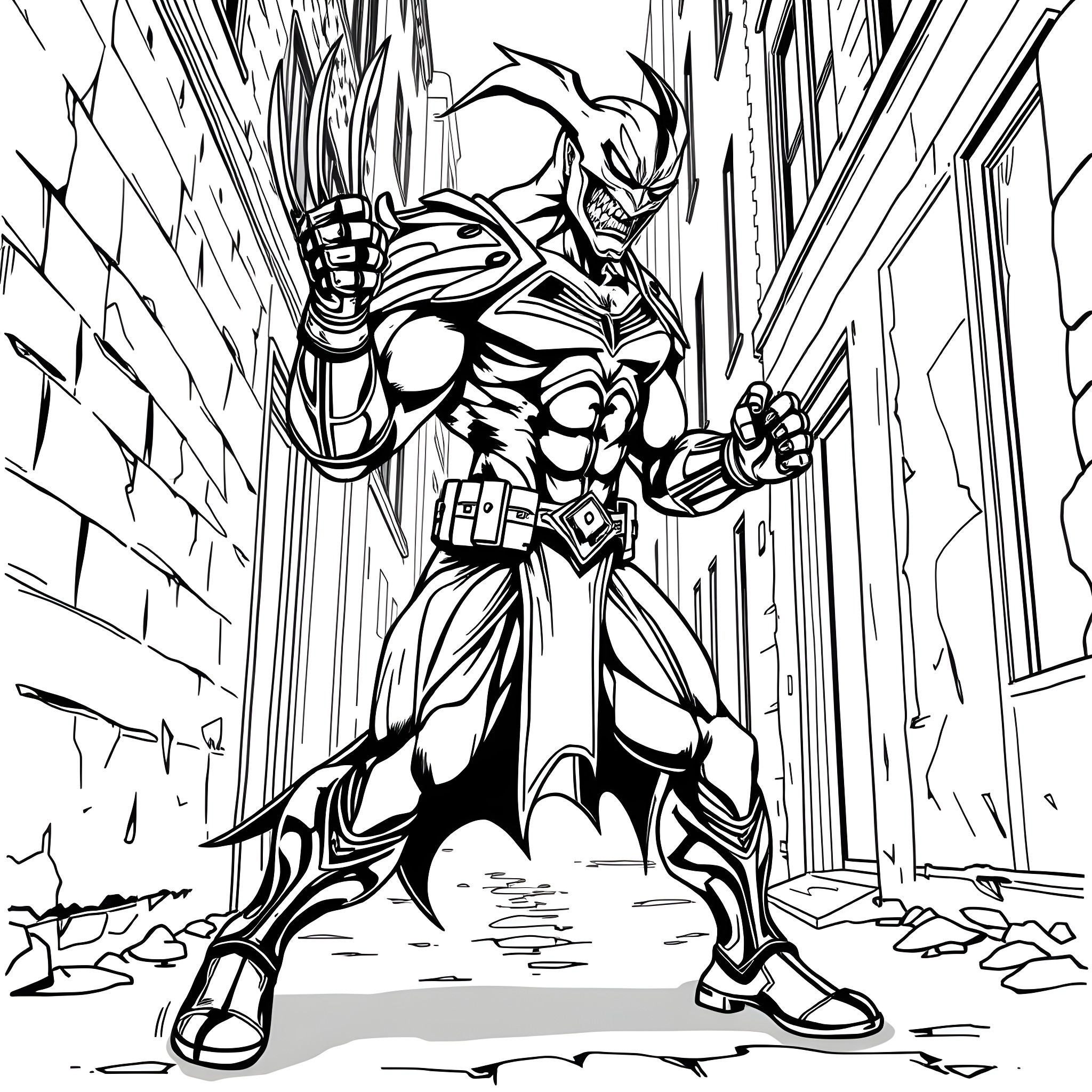 Dark Claw Soaring Through the Chaos Coloring Page (free black-and-white line drawing printable PDF for all, from beginners to advanced learners, including children, teens, adults, and seniors)