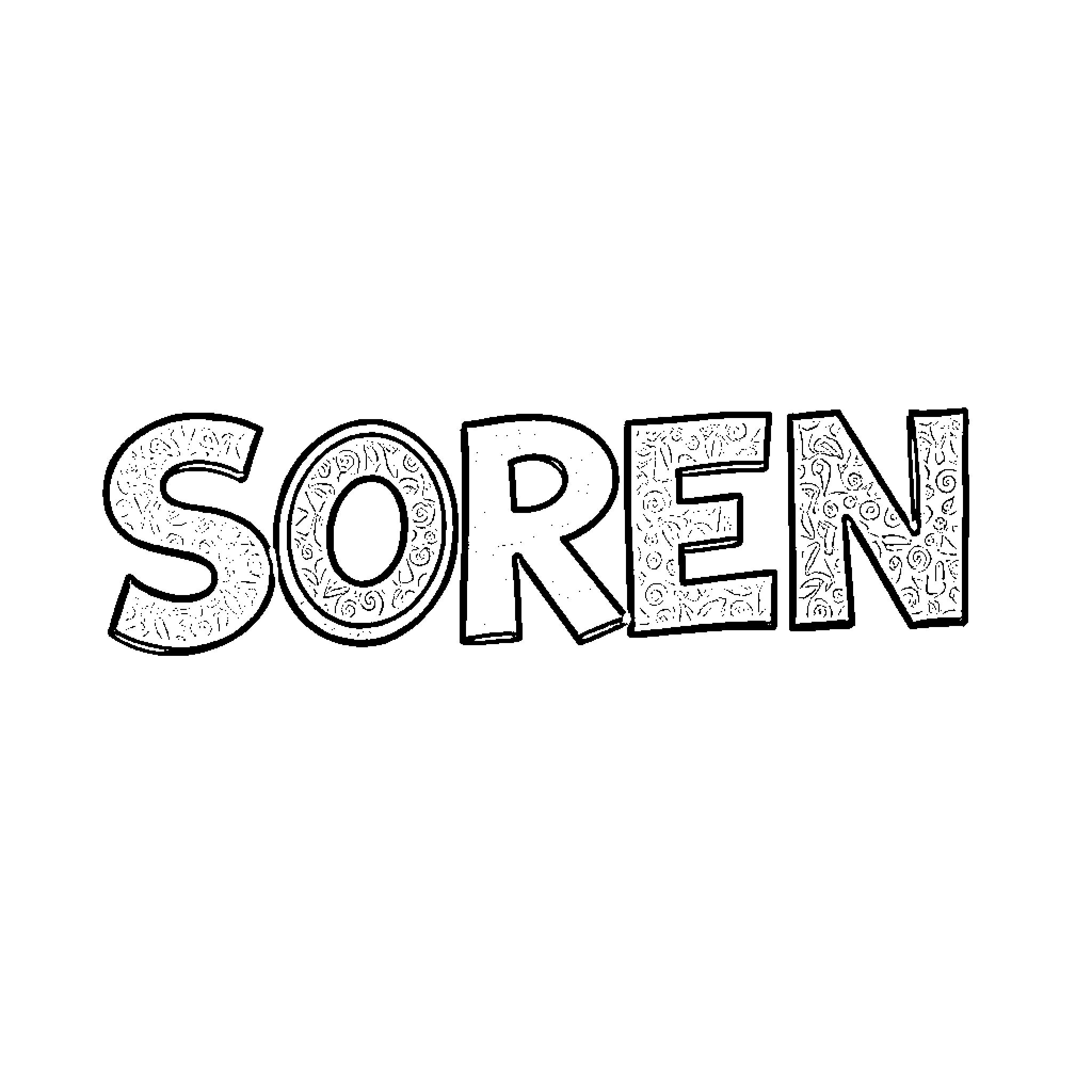 Letter with Intricate Patterning Coloring Page (free black-and-white line drawing printable PDF for all, from beginners to advanced learners, including children, teens, adults, and seniors)