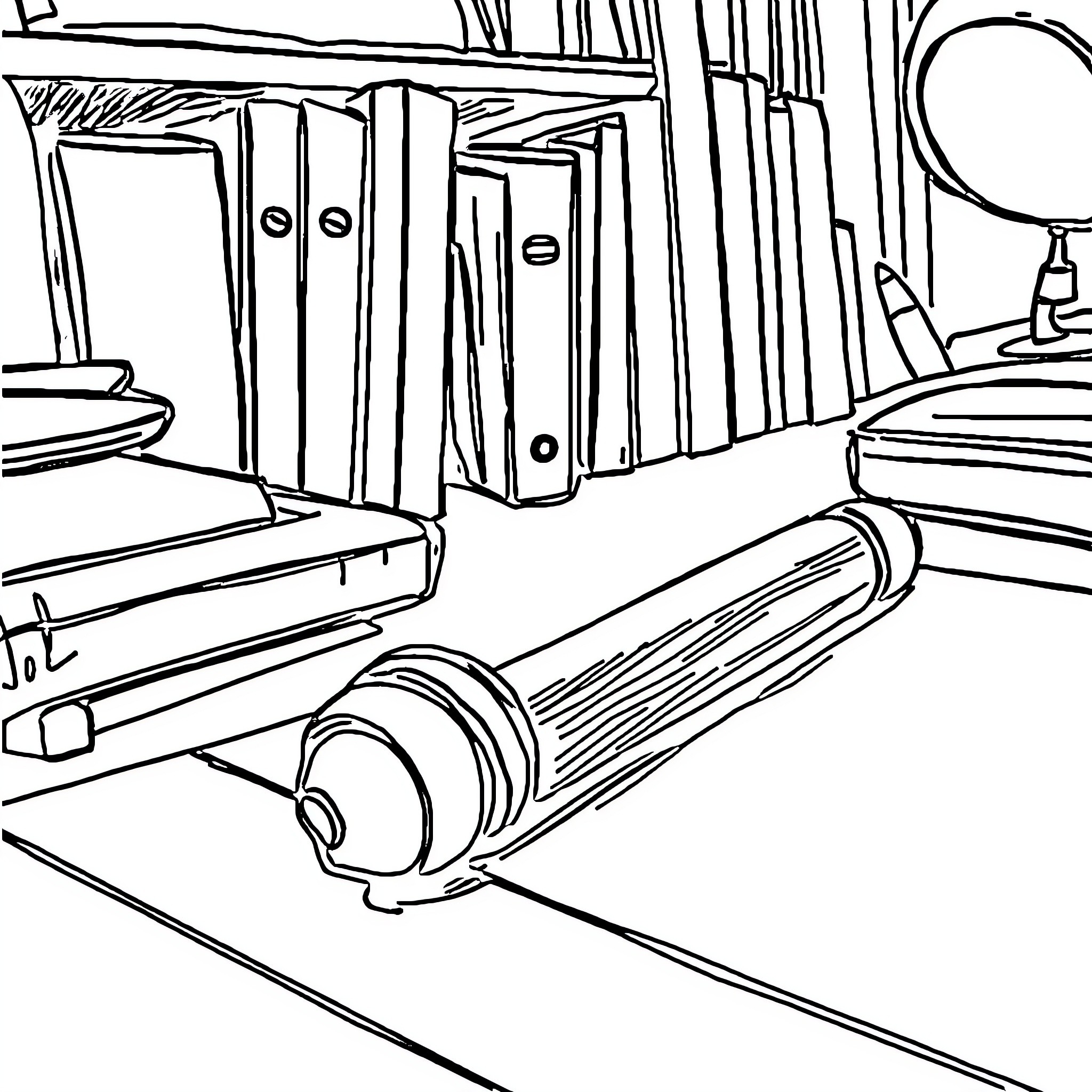Crayon Office Supplies and Stationery Coloring Page (free black-and-white line drawing printable PDF for all, from beginners to advanced learners, including children, teens, adults, and seniors)
