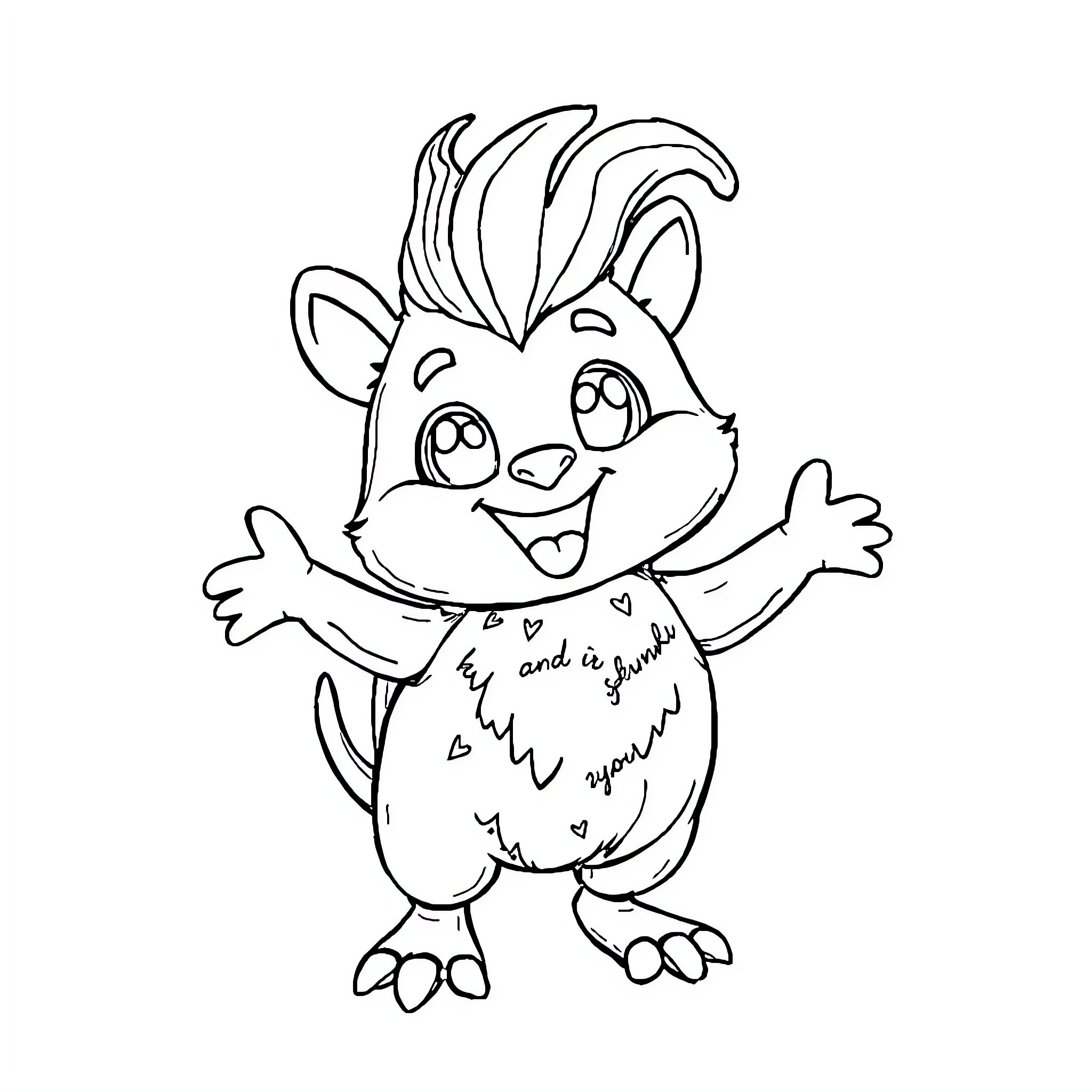 Sprunki's Joyful Antics Coloring Page (free black-and-white line drawing printable PDF for all, from beginners to advanced learners, including children, teens, adults, and seniors)