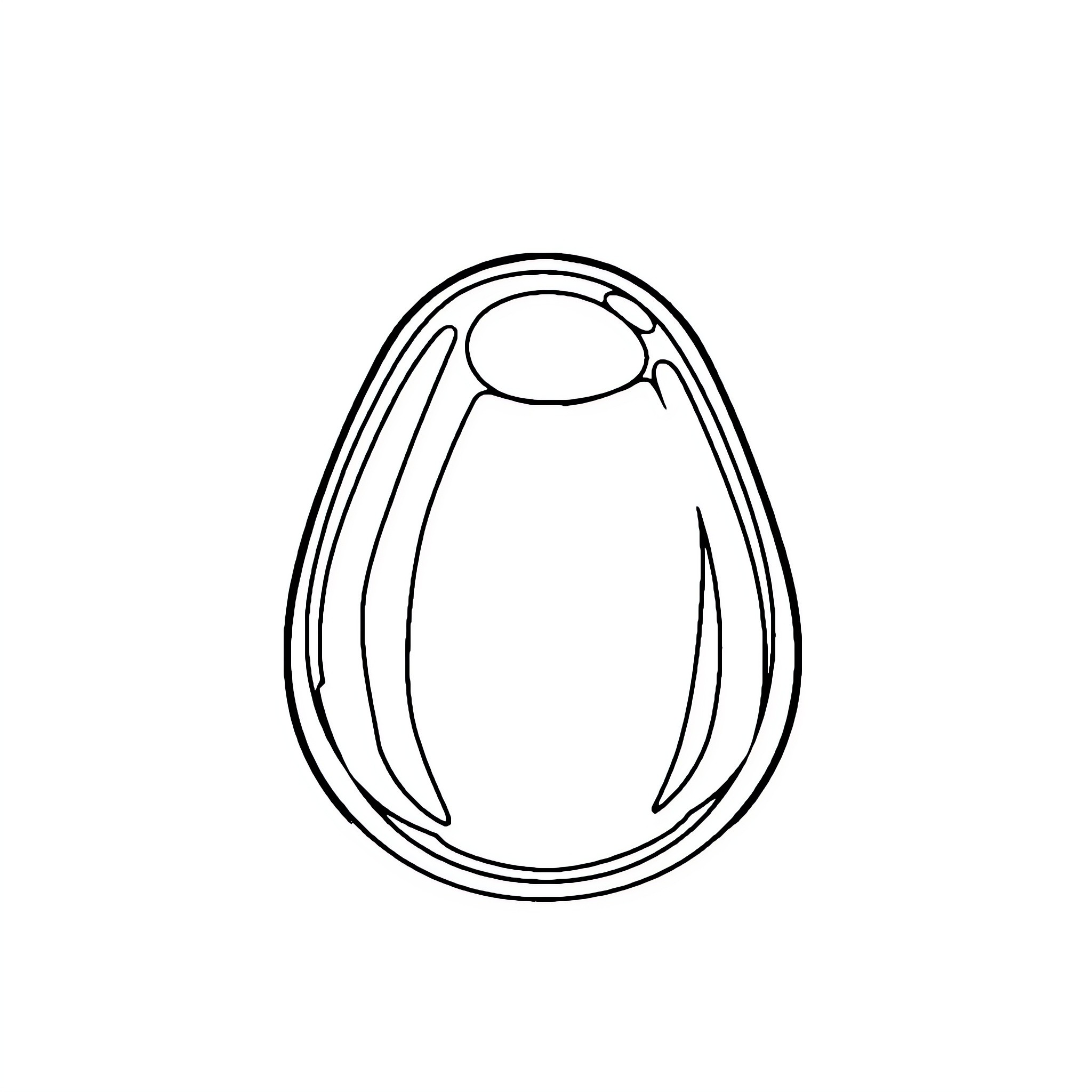New Outline of Egg Shape Coloring Page (free black-and-white line drawing printable PDF for all, from beginners to advanced learners, including children, teens, adults, and seniors)