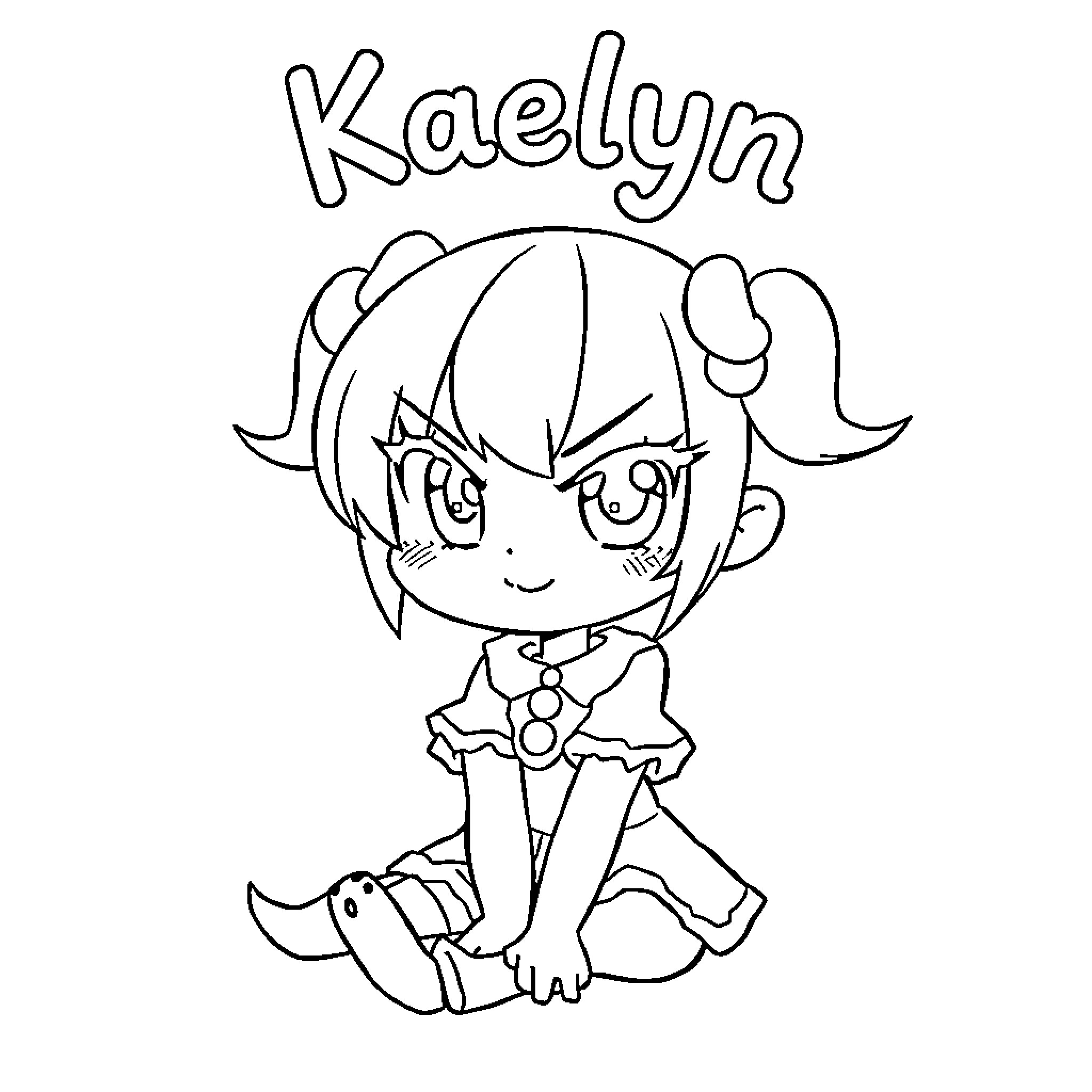 Kuromi in a playful pose Coloring Page (free black-and-white line drawing printable PDF for all, from beginners to advanced learners, including children, teens, adults, and seniors)