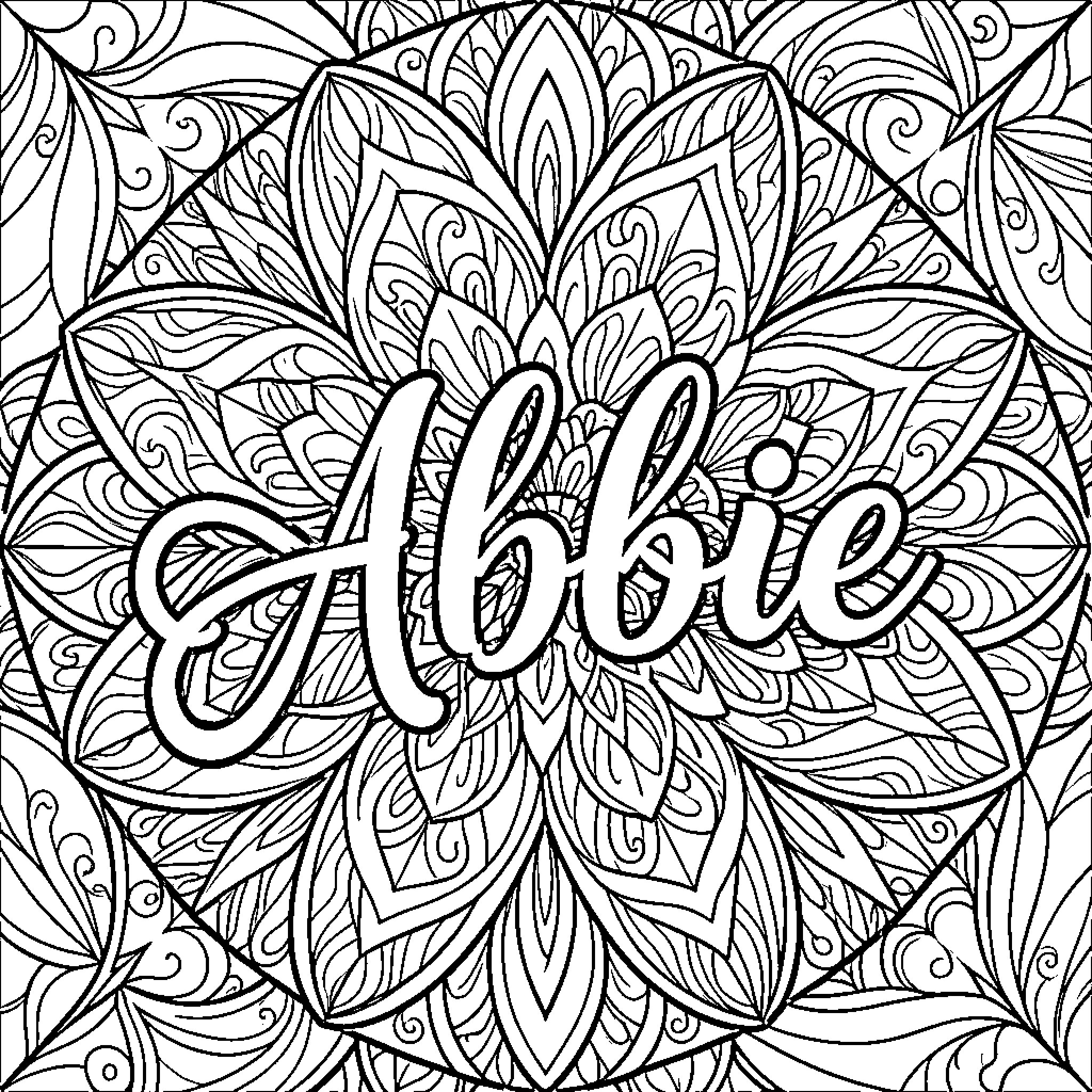 Abbie's Artistic Expression Coloring Page (free black-and-white line drawing printable PDF for all, from beginners to advanced learners, including children, teens, adults, and seniors)