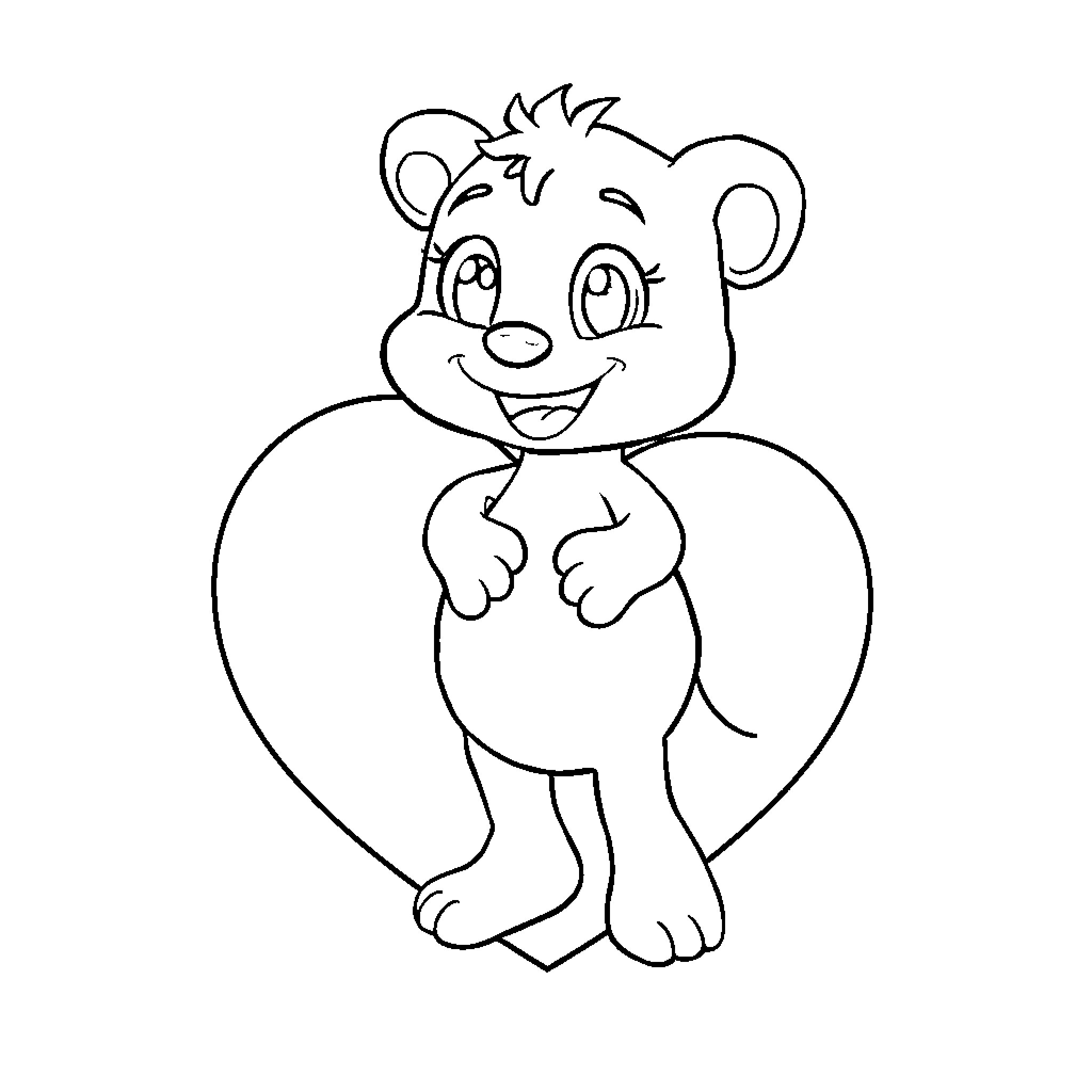 Bluey bear waving and smiling happily Coloring Page (free black-and-white line drawing printable PDF for all, from beginners to advanced learners, including children, teens, adults, and seniors)