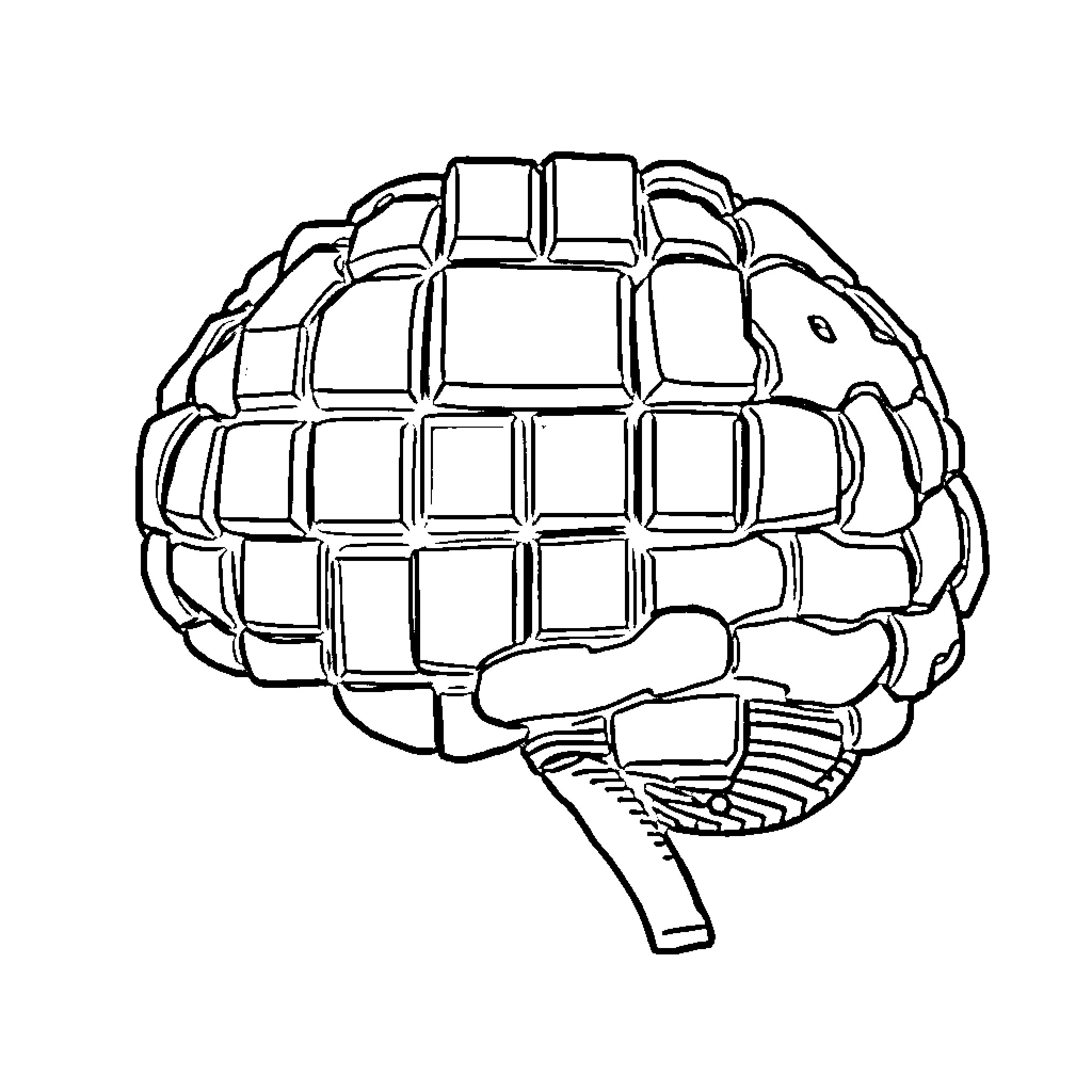 Brain with Structured Compartments Coloring Page (free black-and-white line drawing printable PDF for all, from beginners to advanced learners, including children, teens, adults, and seniors)