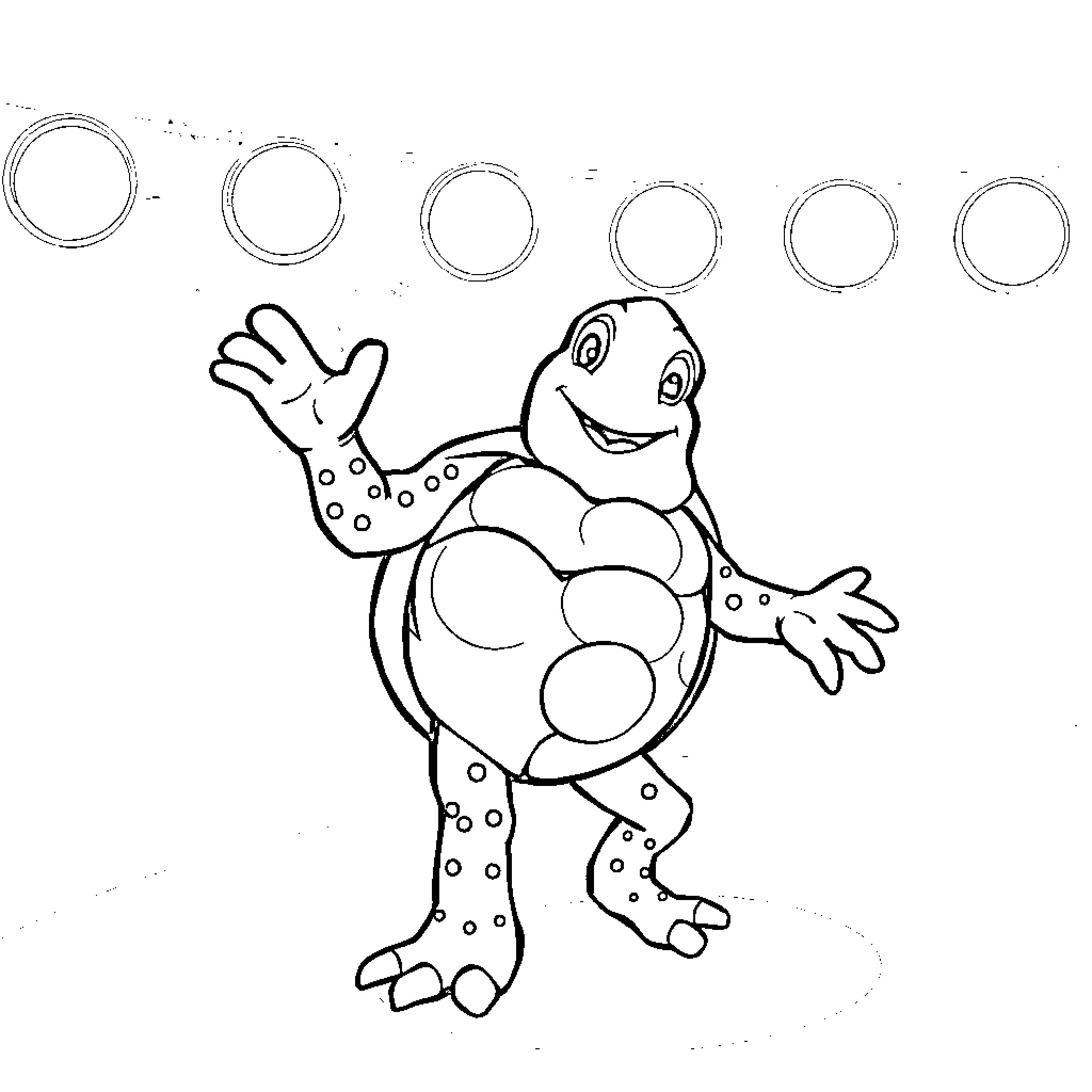 Tamatoa's Joyful Dance with Bubbles Coloring Page (free black-and-white line drawing printable PDF for all, from beginners to advanced learners, including children, teens, adults, and seniors)