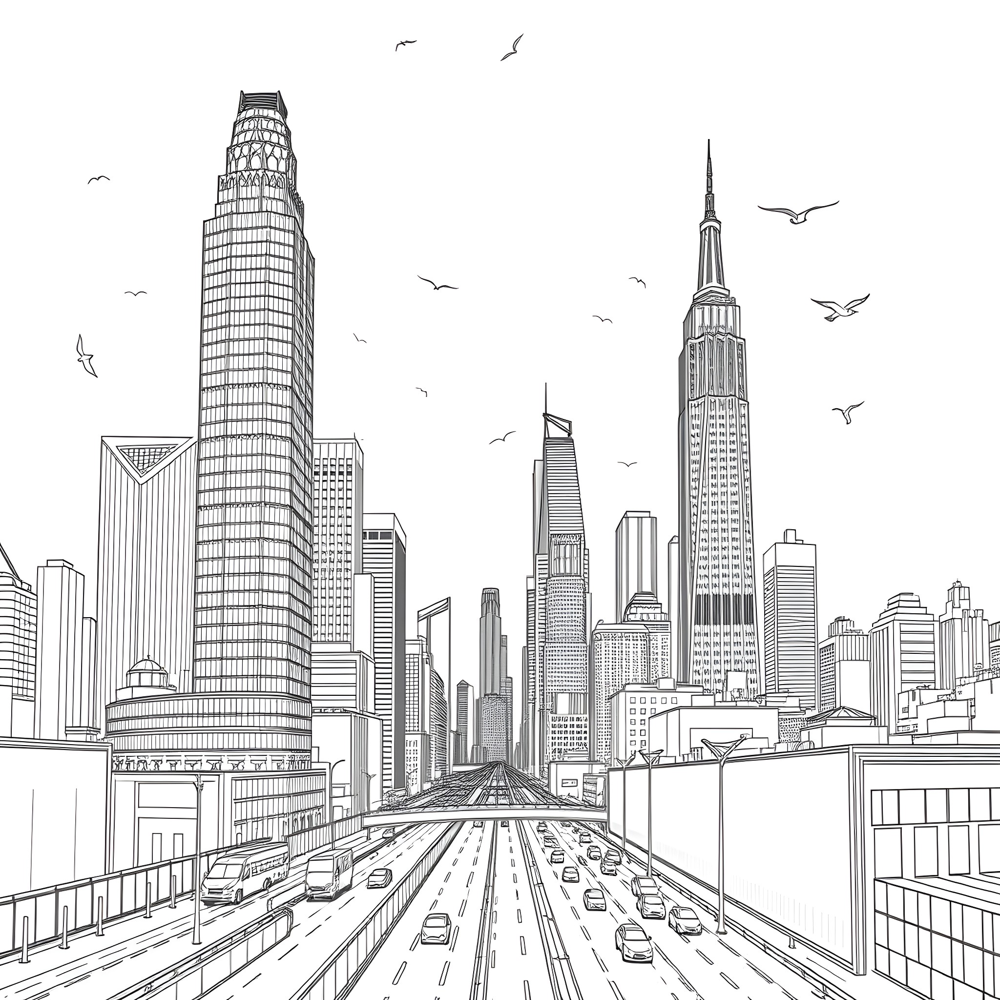 3 Best City Skyline Coloring Pages (Free Printable PDFs)
