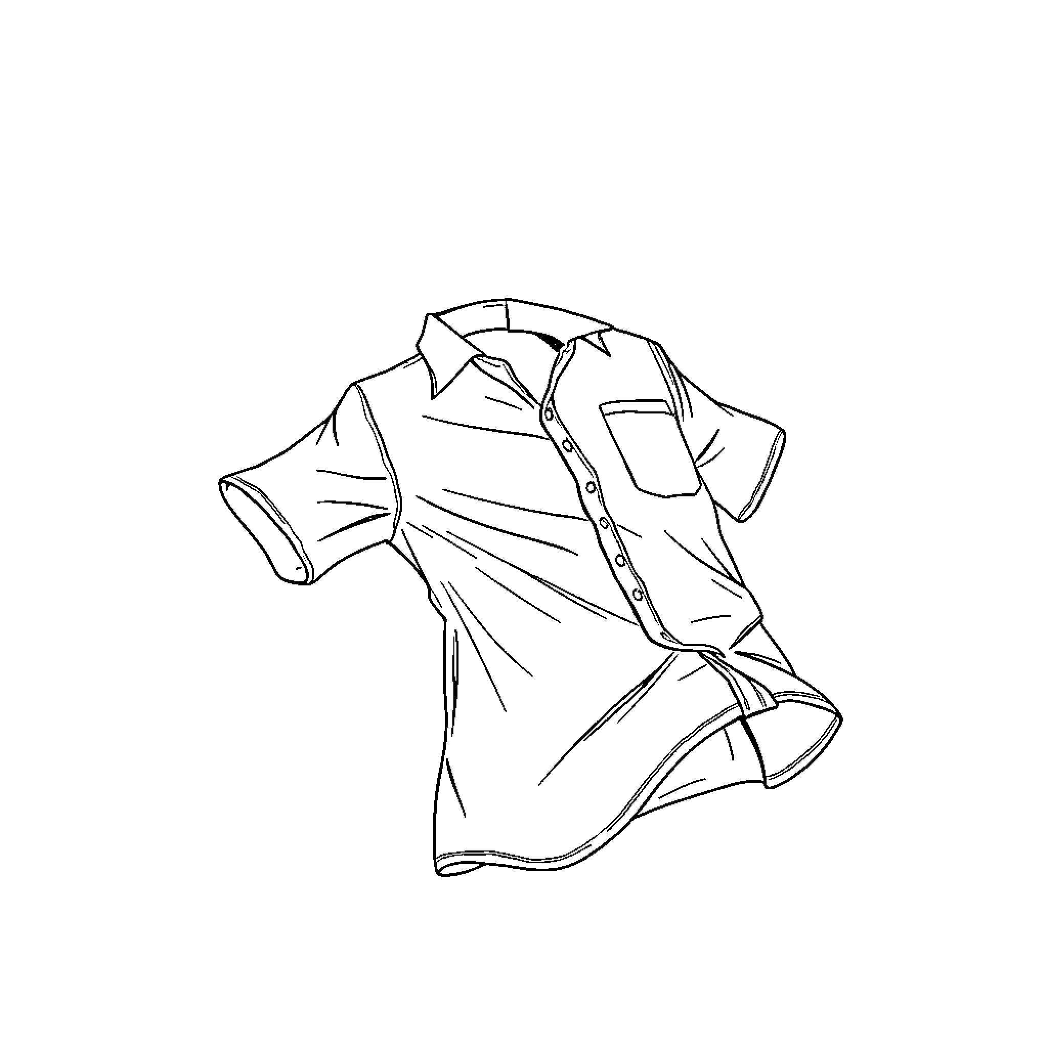 Sartando's Casual Shirt Celebration Coloring Page (free black-and-white line drawing printable PDF for all, from beginners to advanced learners, including children, teens, adults, and seniors)
