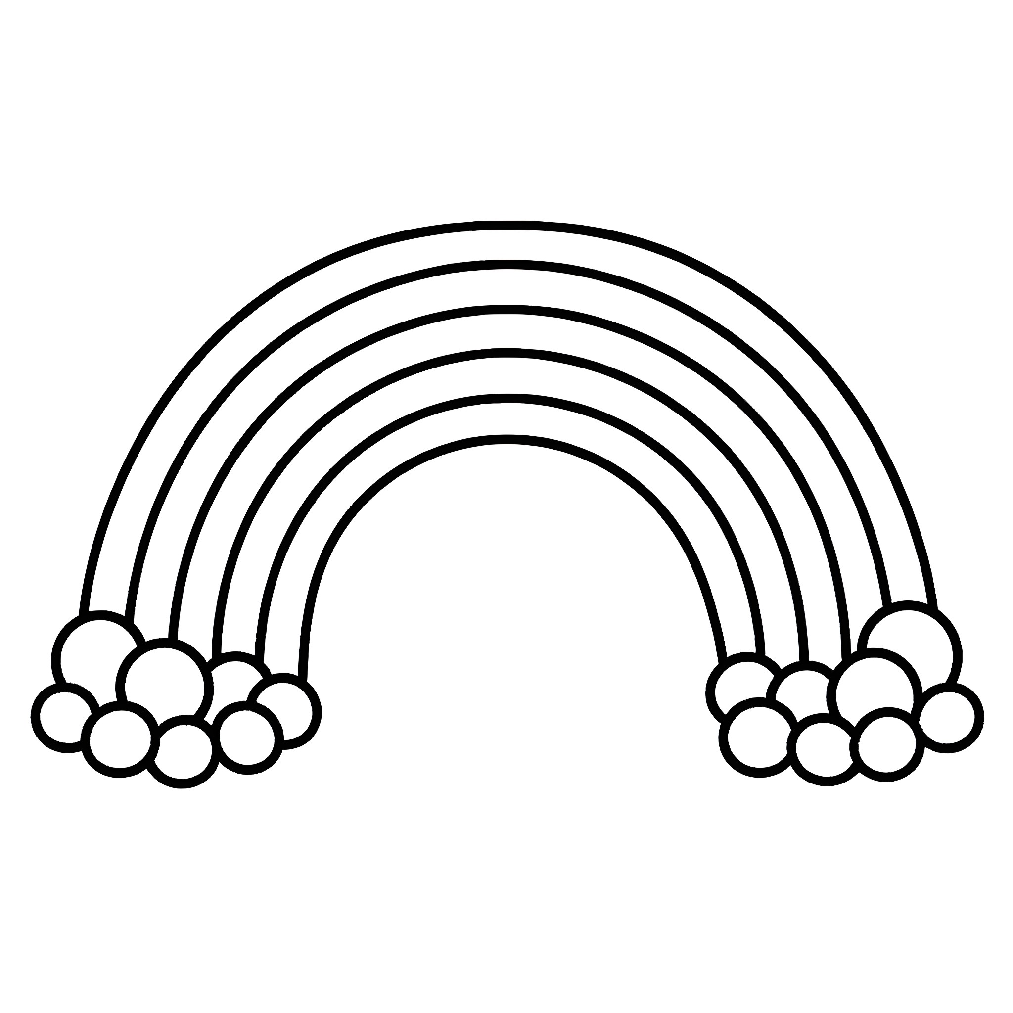 Rainbow-shaped Geometric Illustration Coloring Page (free black-and-white line drawing printable PDF for all, from beginners to advanced learners, including children, teens, adults, and seniors)
