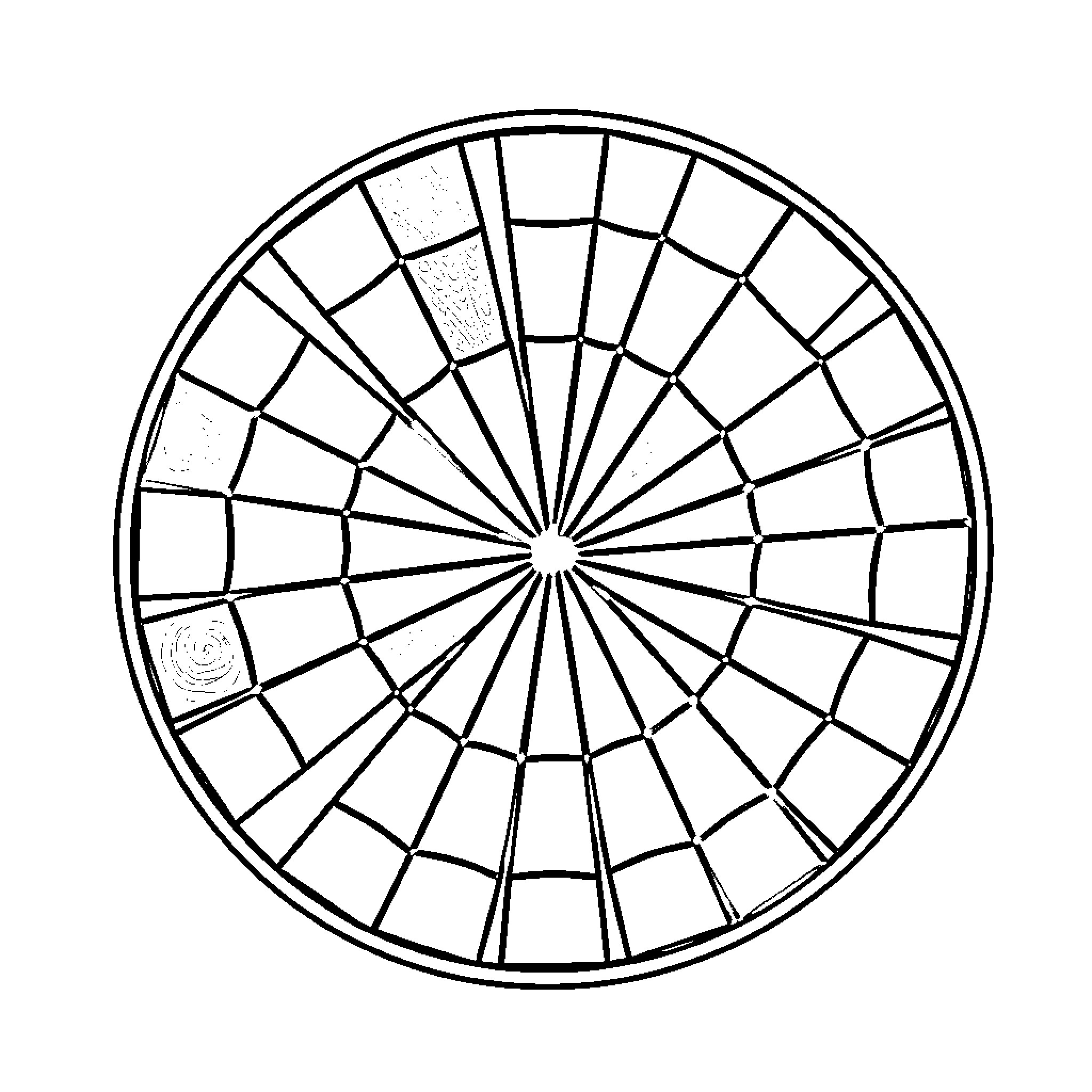Color Wheel Pattern Design Coloring Page (free black-and-white line drawing printable PDF for all, from beginners to advanced learners, including children, teens, adults, and seniors)