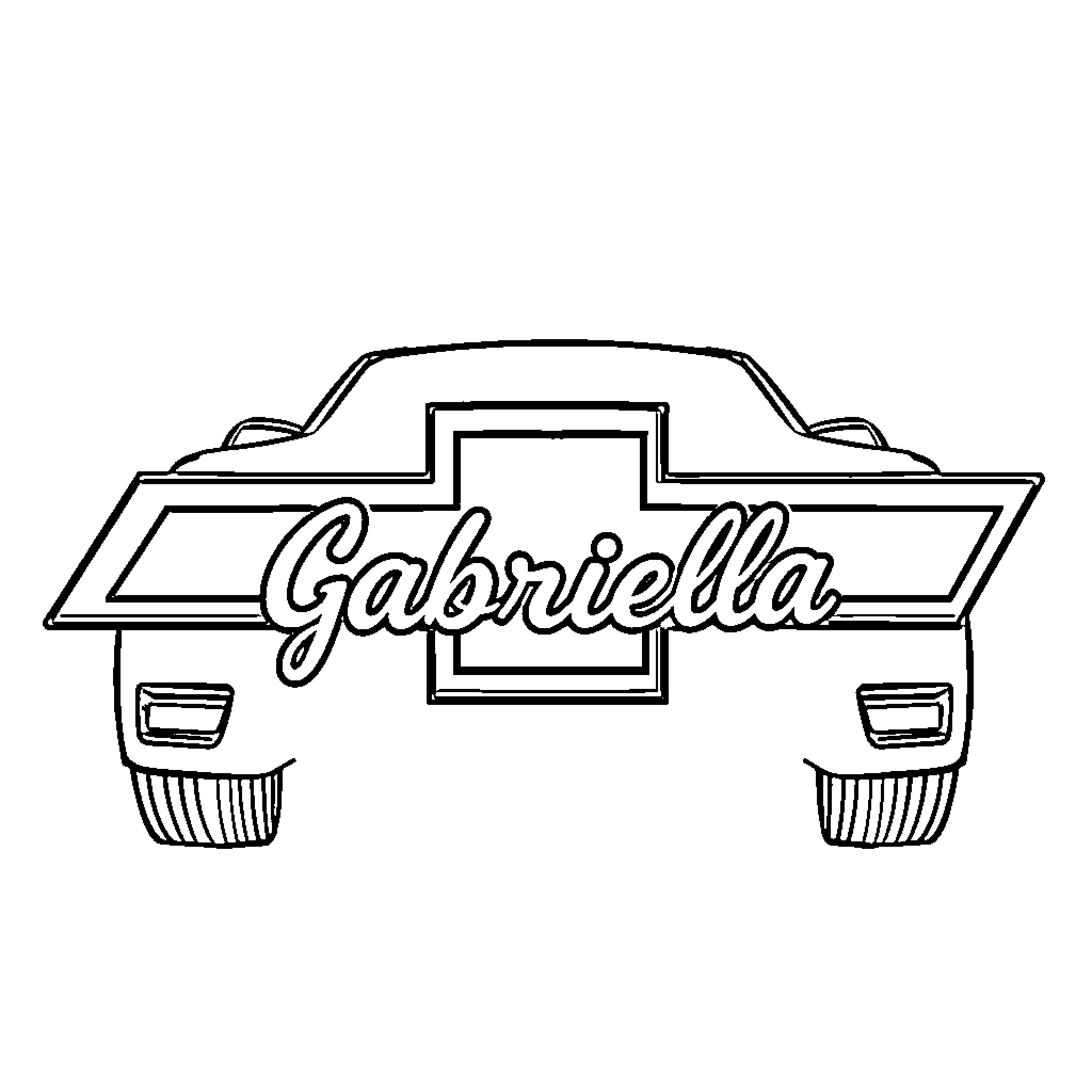 Chevy Gabriella classic car outline Coloring Page (free black-and-white line drawing printable PDF for all, from beginners to advanced learners, including children, teens, adults, and seniors)