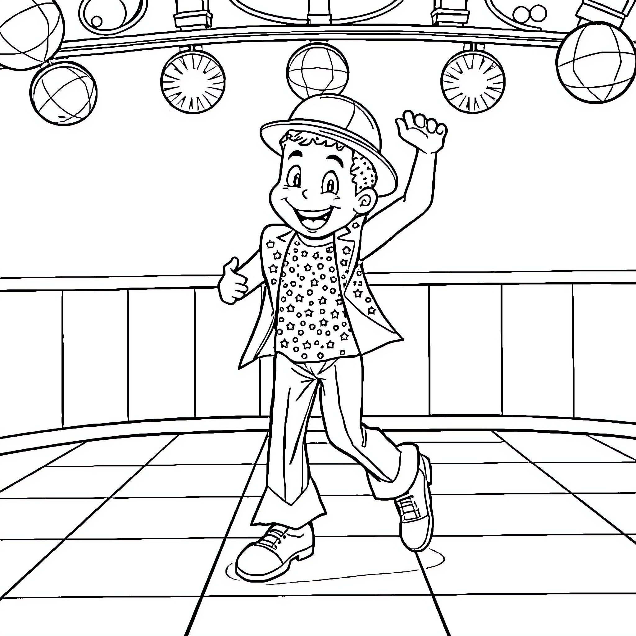 Bingo Fun at the Carnival Coloring Page (free black-and-white line drawing printable PDF for all, from beginners to advanced learners, including children, teens, adults, and seniors)