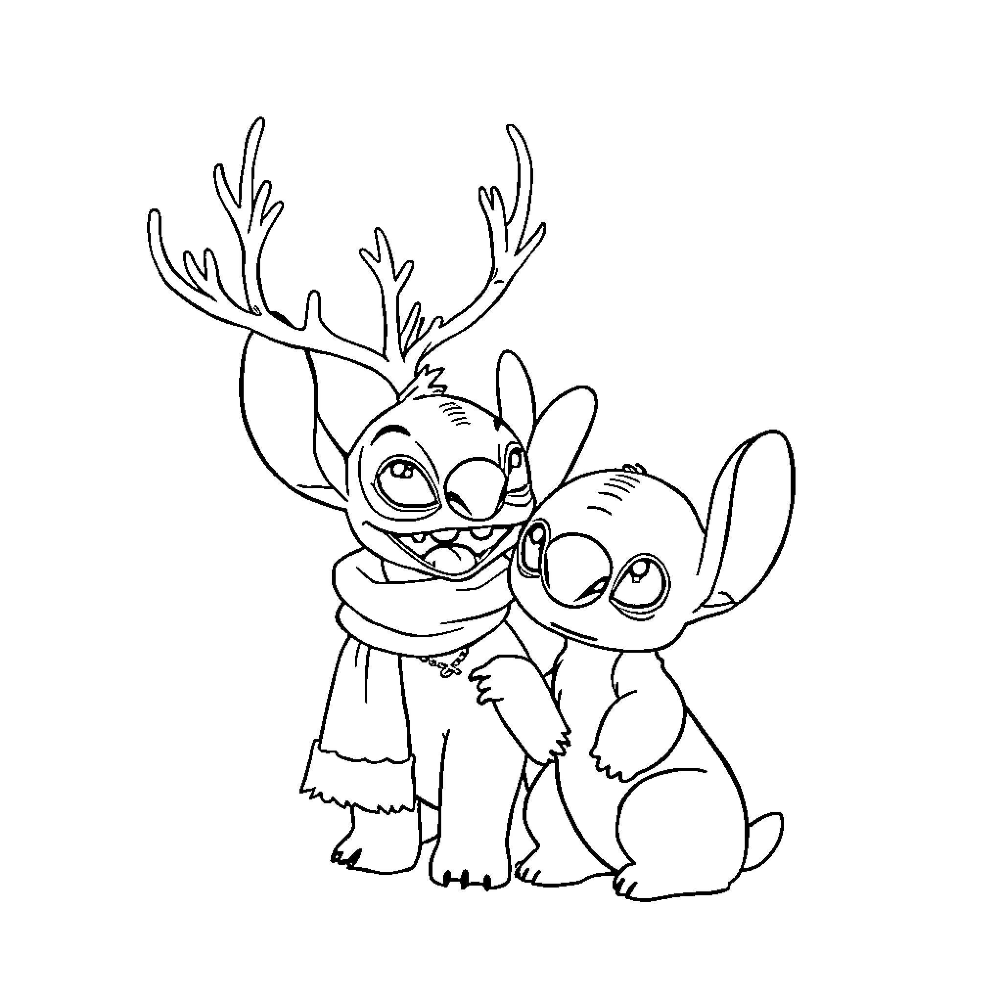 Snow Queen's Playful Companions Coloring Page (free black-and-white line drawing printable PDF for all, from beginners to advanced learners, including children, teens, adults, and seniors)