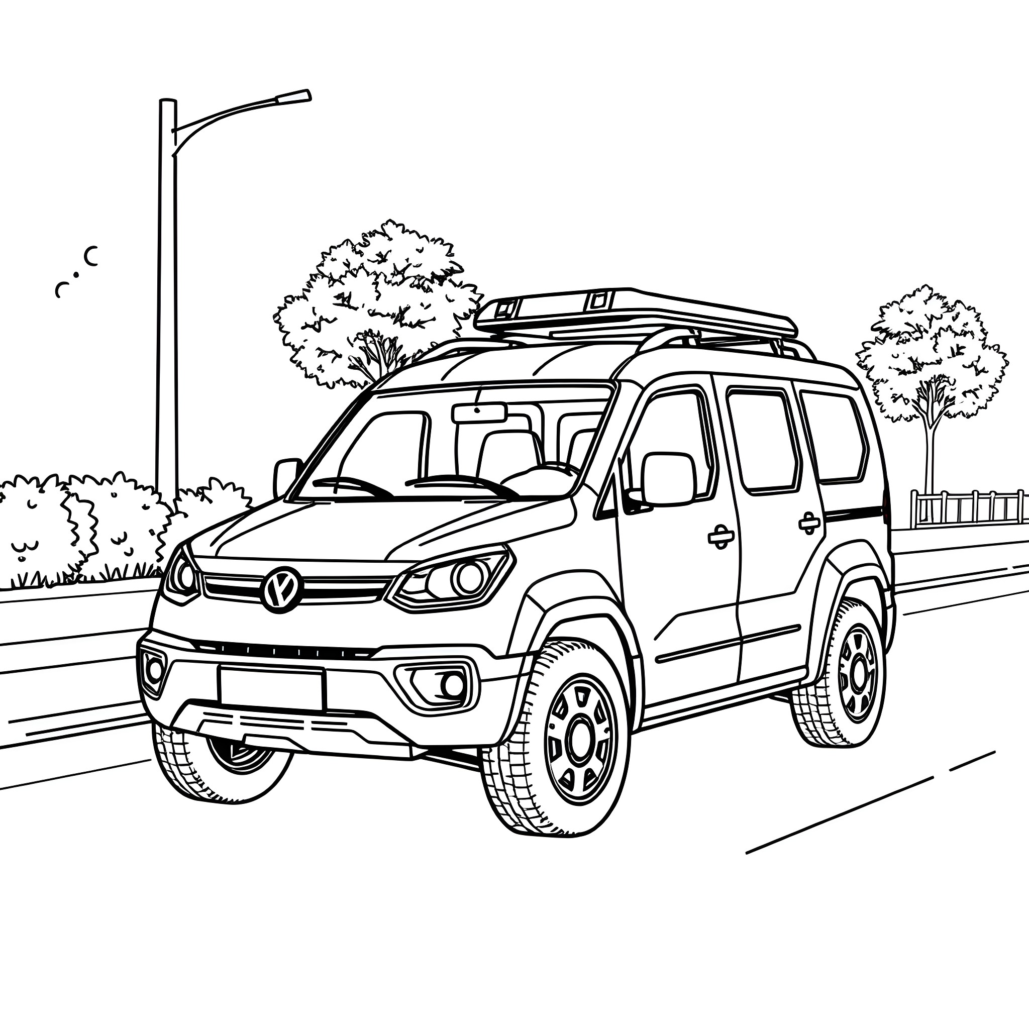 Kinkajou on an adventure in the great outdoors Coloring Page (free black-and-white line drawing printable PDF for all, from beginners to advanced learners, including children, teens, adults, and seniors)