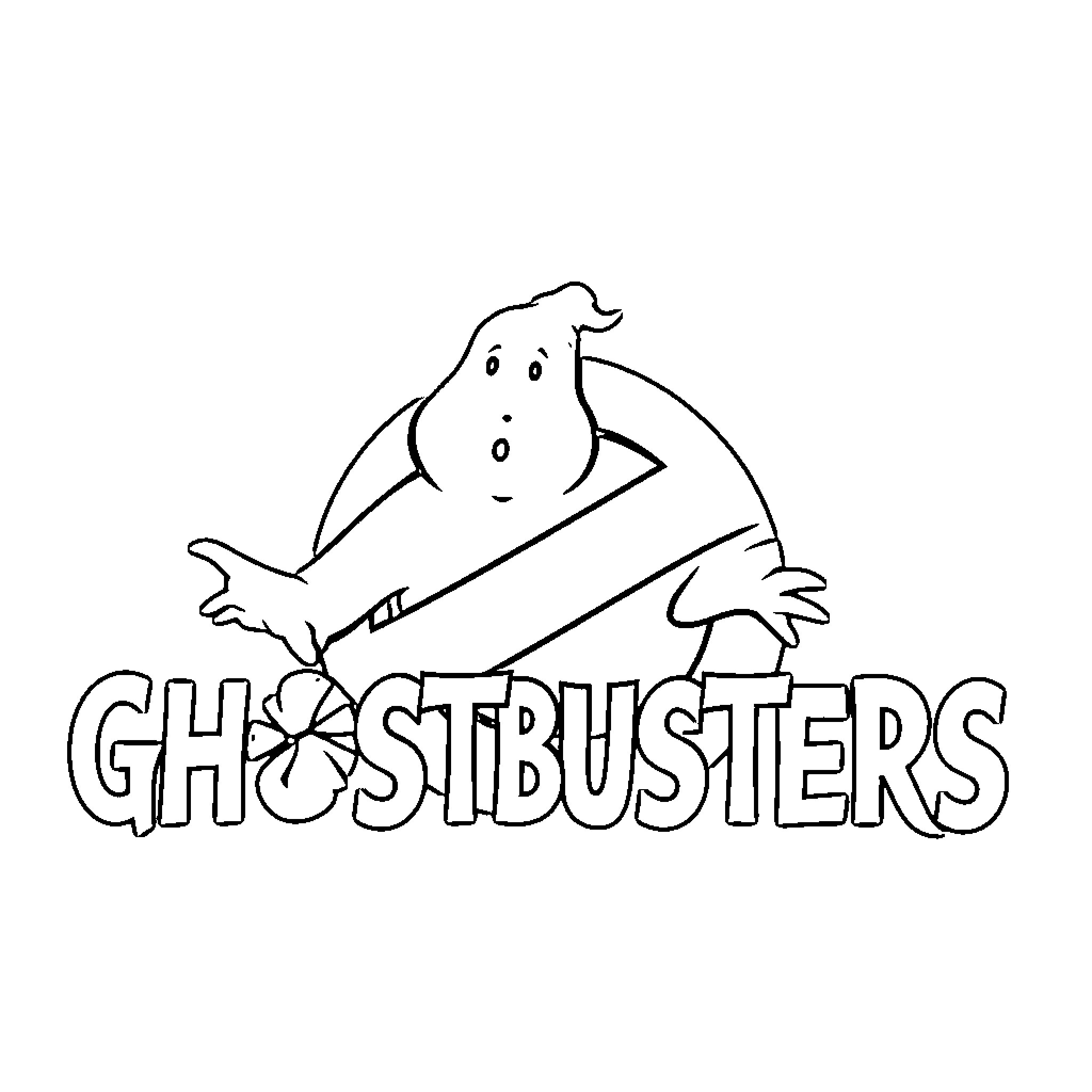 Ghostbusters character in action stance Coloring Page (free black-and-white line drawing printable PDF for all, from beginners to advanced learners, including children, teens, adults, and seniors)