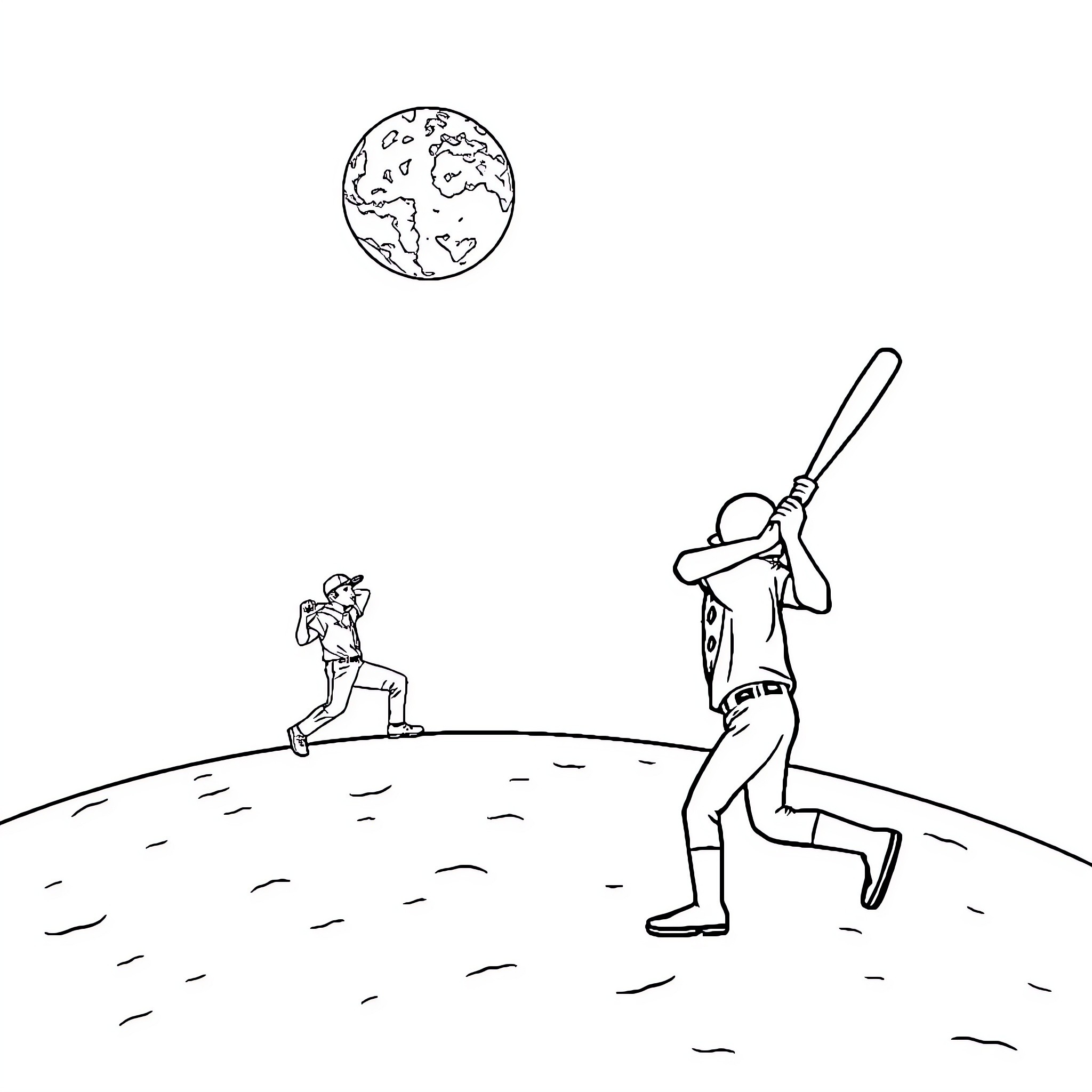 Planet explorers embarking on an adventure Coloring Page (free black-and-white line drawing printable PDF for all, from beginners to advanced learners, including children, teens, adults, and seniors)