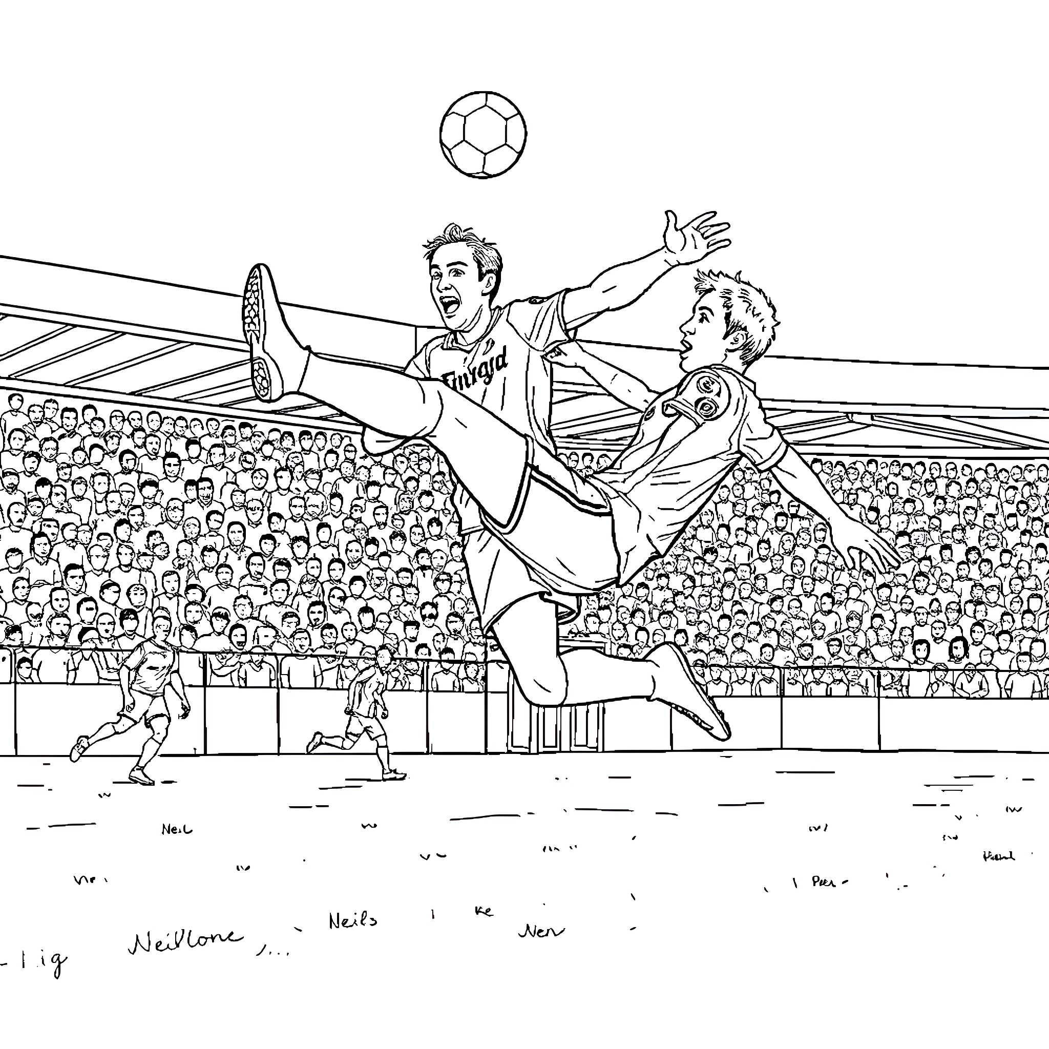 Neil Warnock's Passionate Soccer Celebration Coloring Page (free black-and-white line drawing printable PDF for all, from beginners to advanced learners, including children, teens, adults, and seniors)
