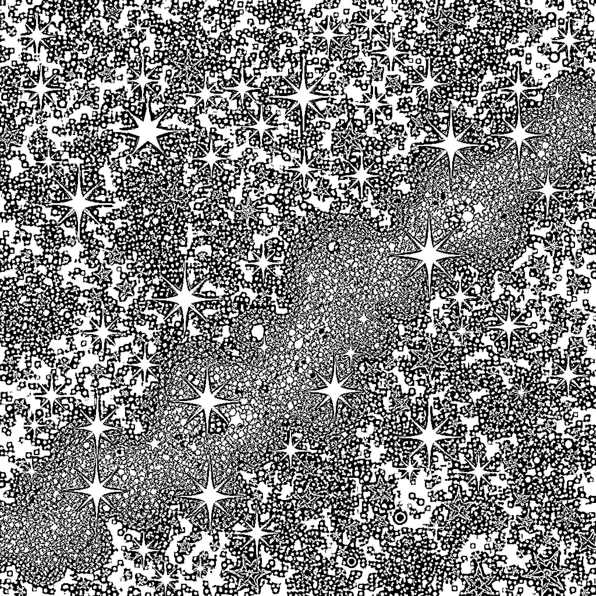 Star-filled Celestial Night Sky Coloring Page (free black-and-white line drawing printable PDF for all, from beginners to advanced learners, including children, teens, adults, and seniors)