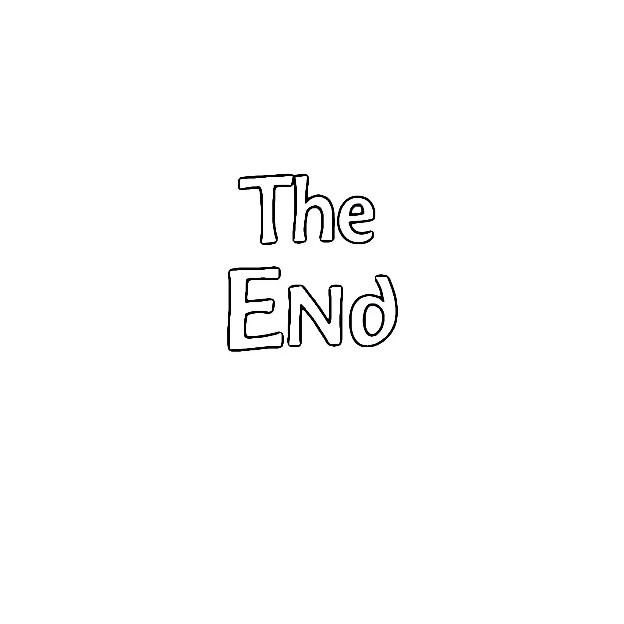 End of the Story Coloring Page (free black-and-white line drawing printable PDF for all, from beginners to advanced learners, including children, teens, adults, and seniors)