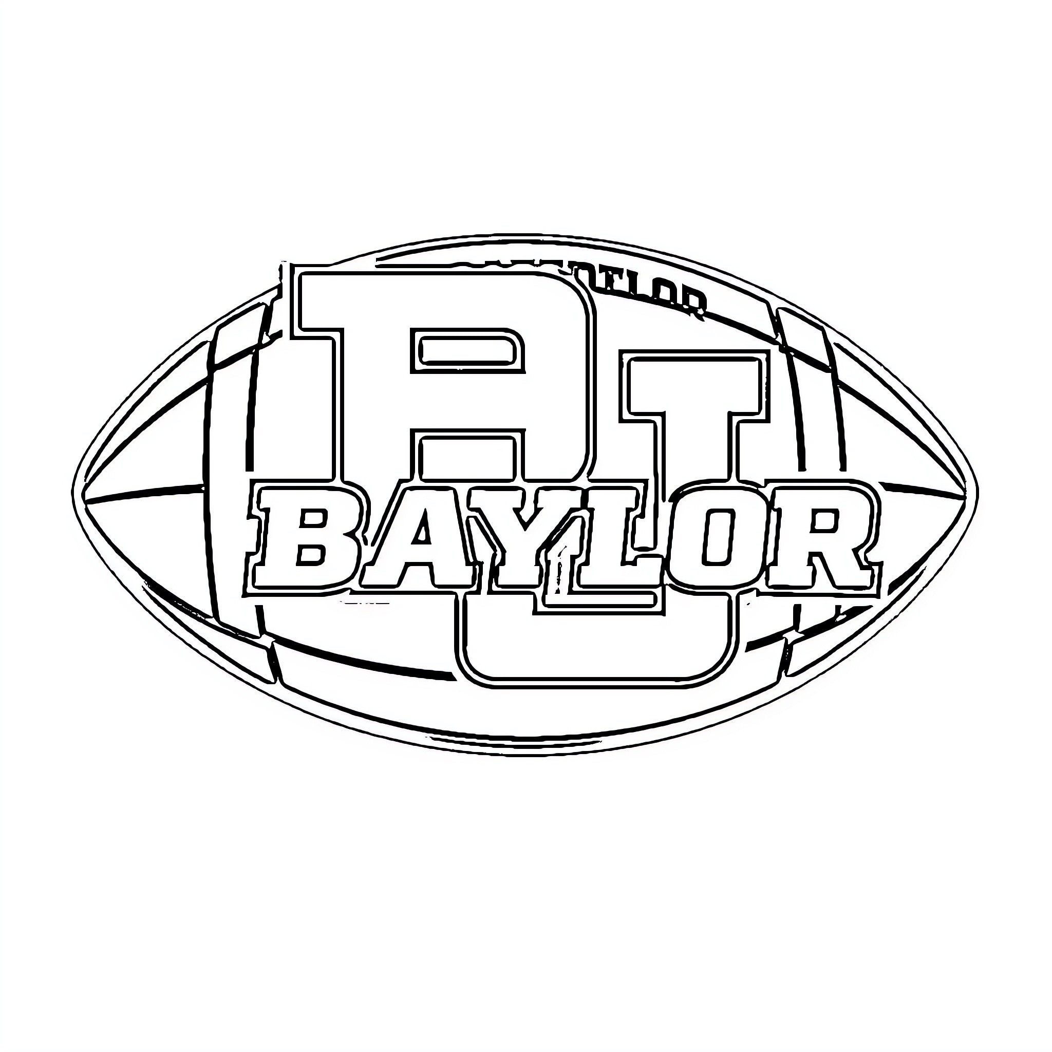 Football team emblem with school name Coloring Page (free black-and-white line drawing printable PDF for all, from beginners to advanced learners, including children, teens, adults, and seniors)